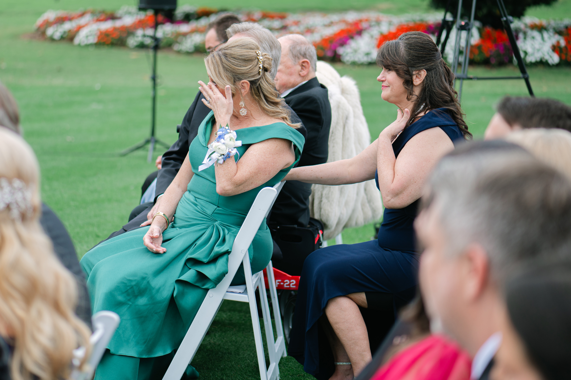 guests' reaction during wedding ceremony