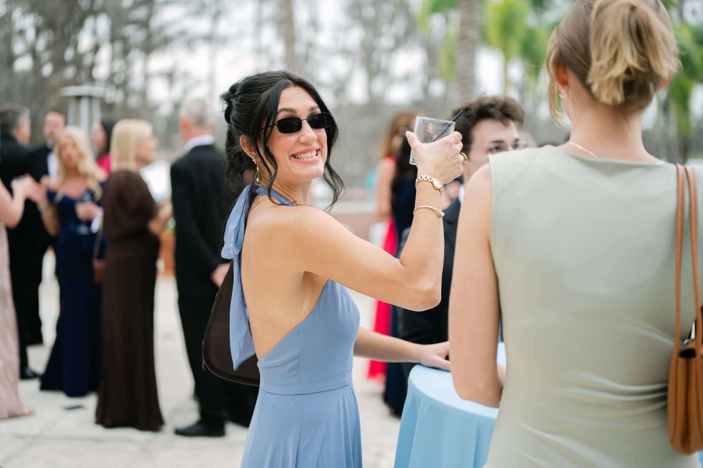 wedding guests during cocktail hour