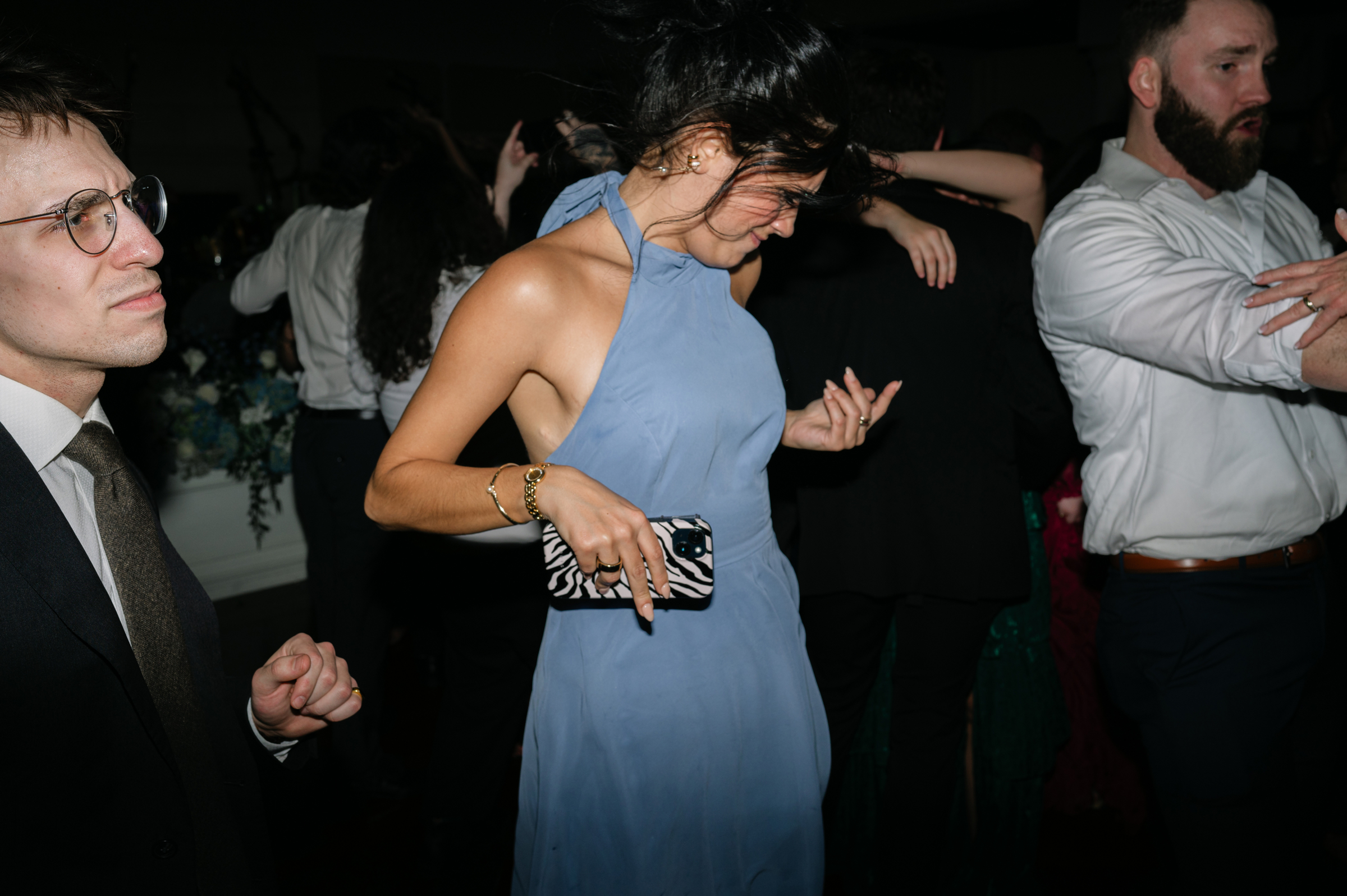 guests dancing during wedding reception