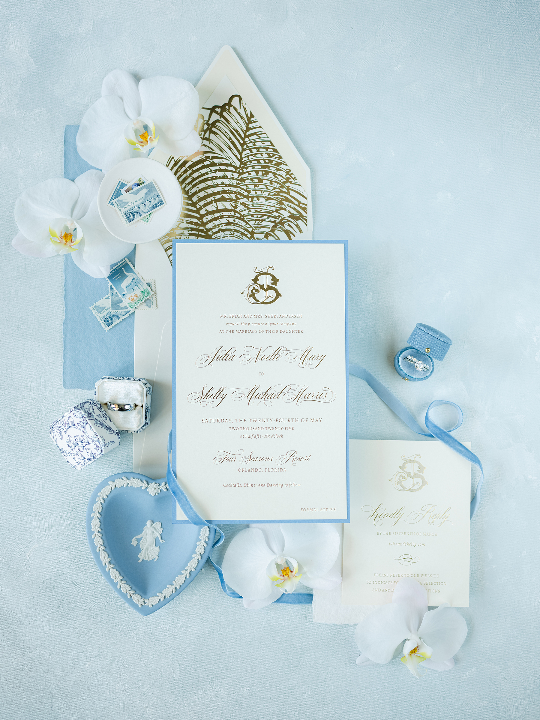 flat lays of bridal details