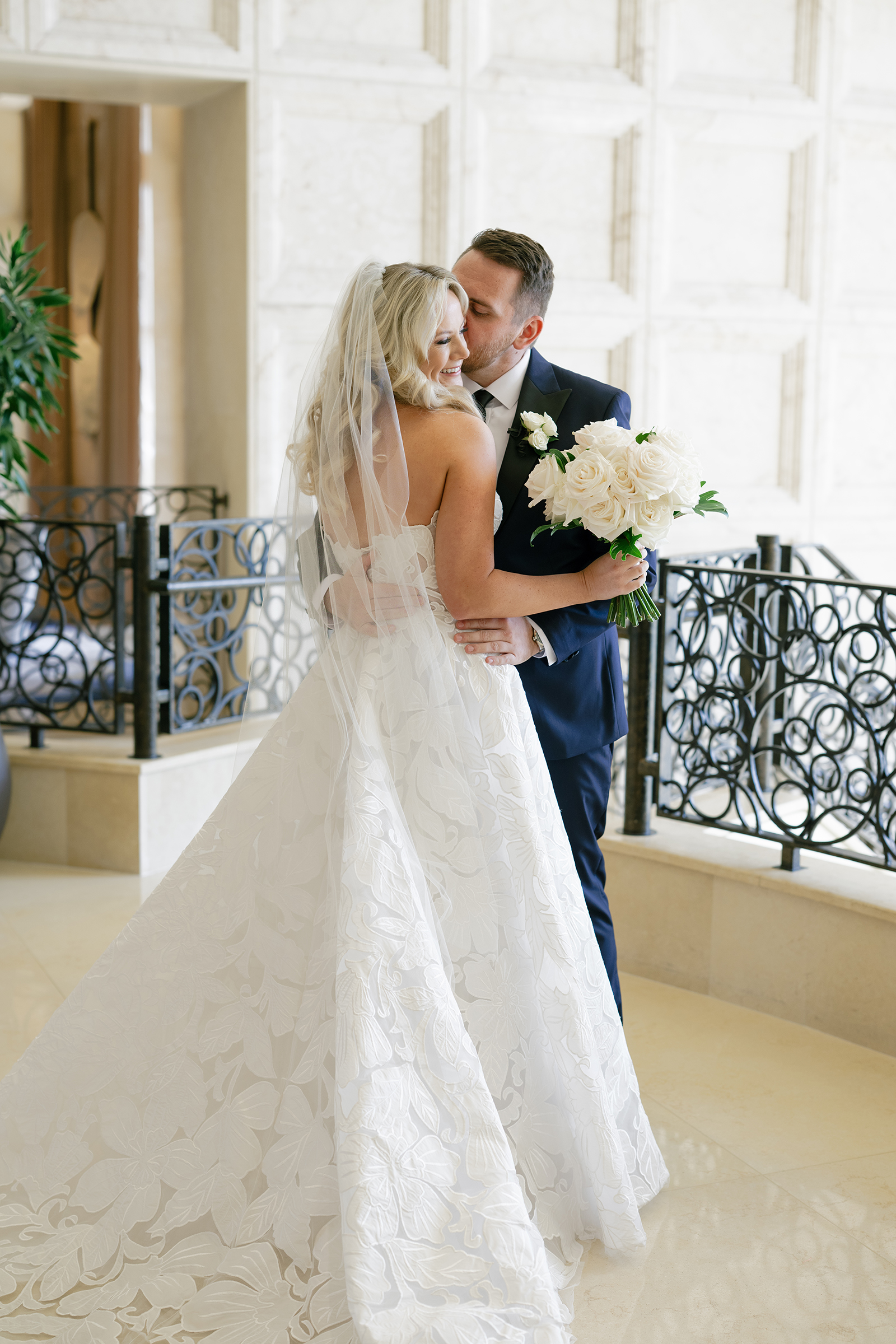 bride and groom's first look picture
