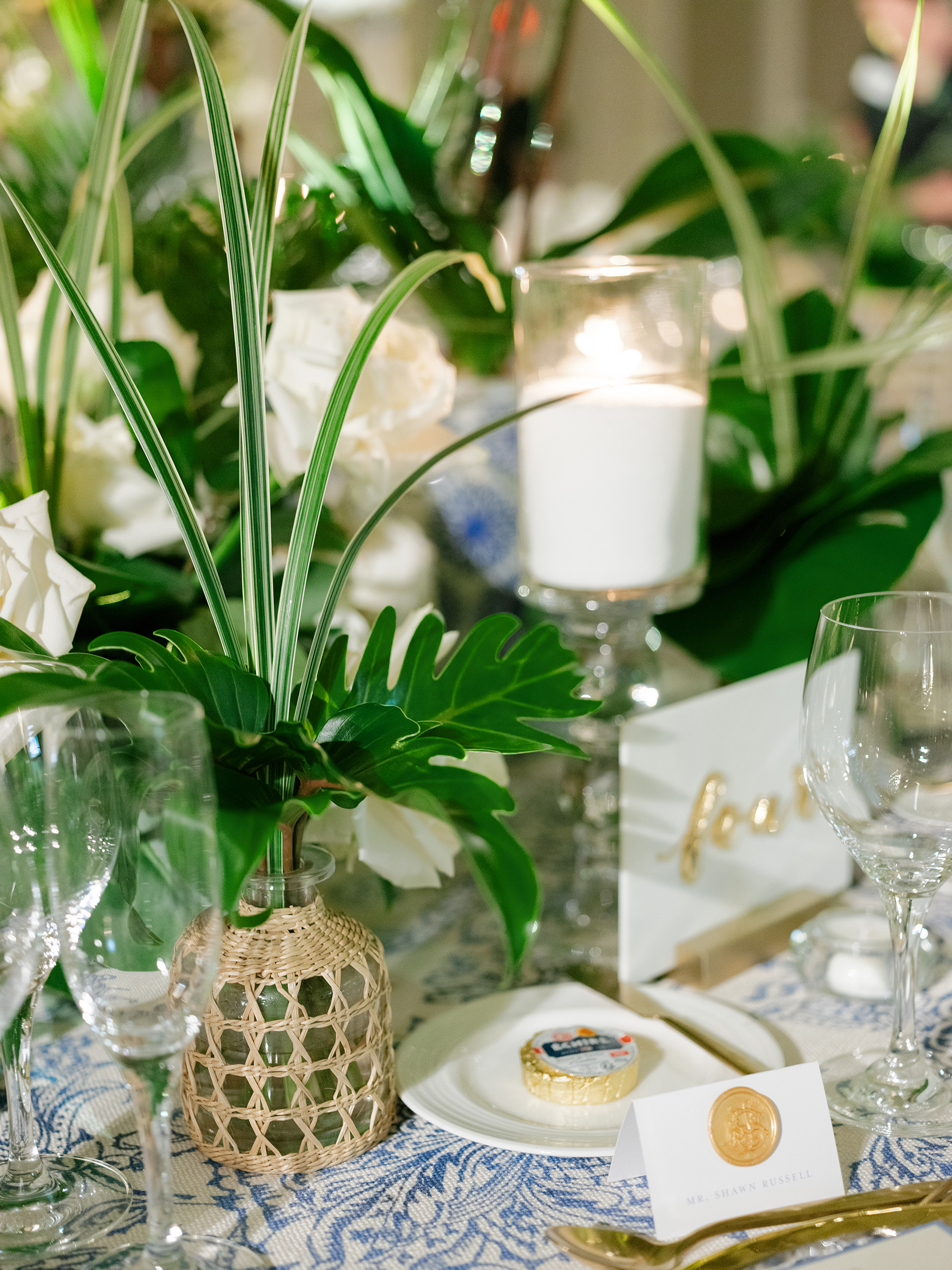 tablescape details at wedding reception