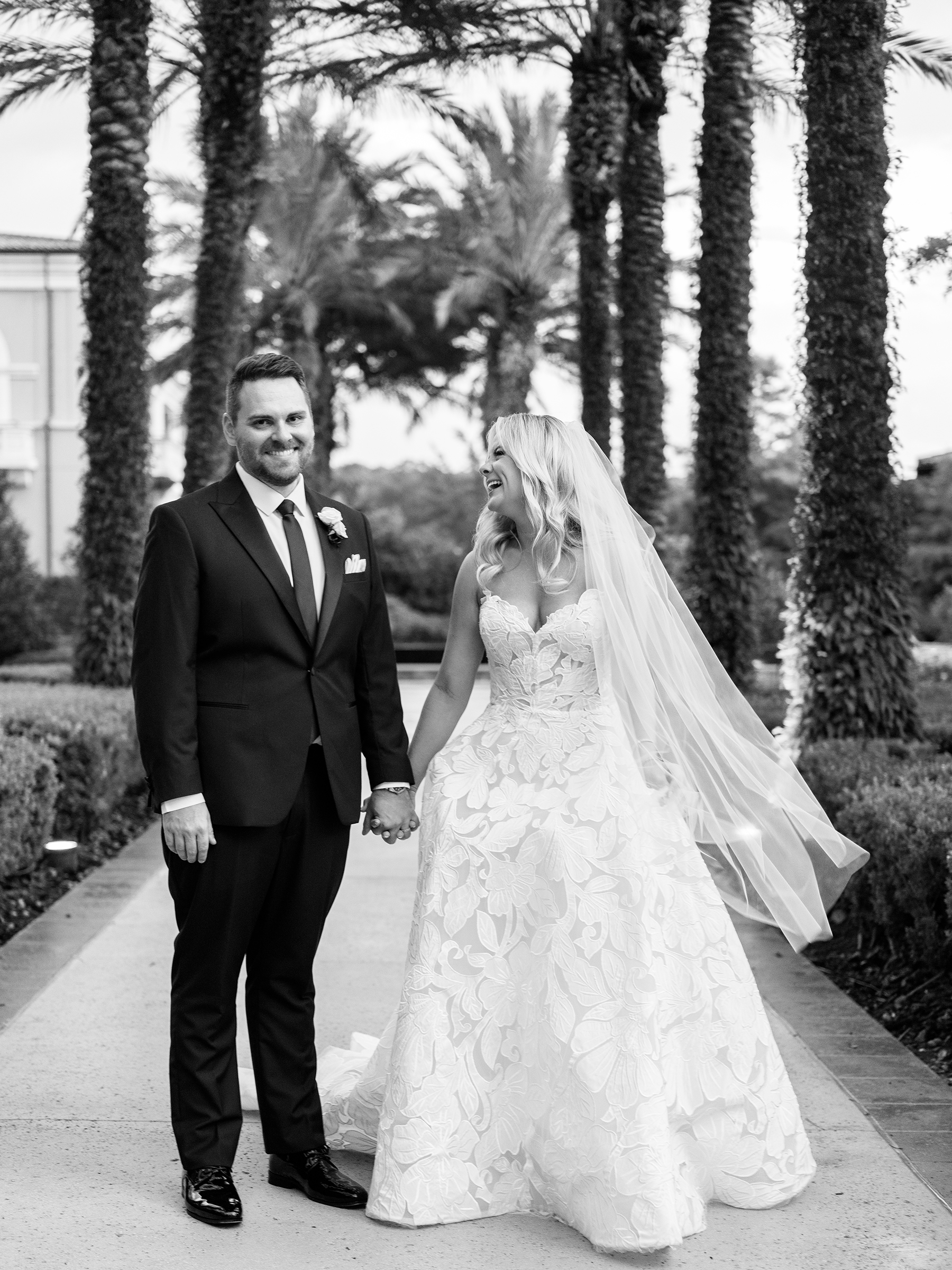 black and white bride and groom inspo portrait