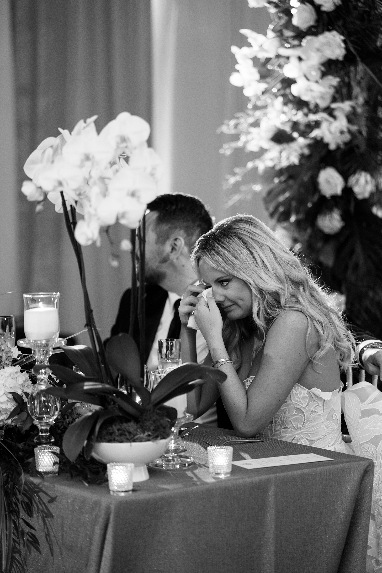 bride and groom during reception