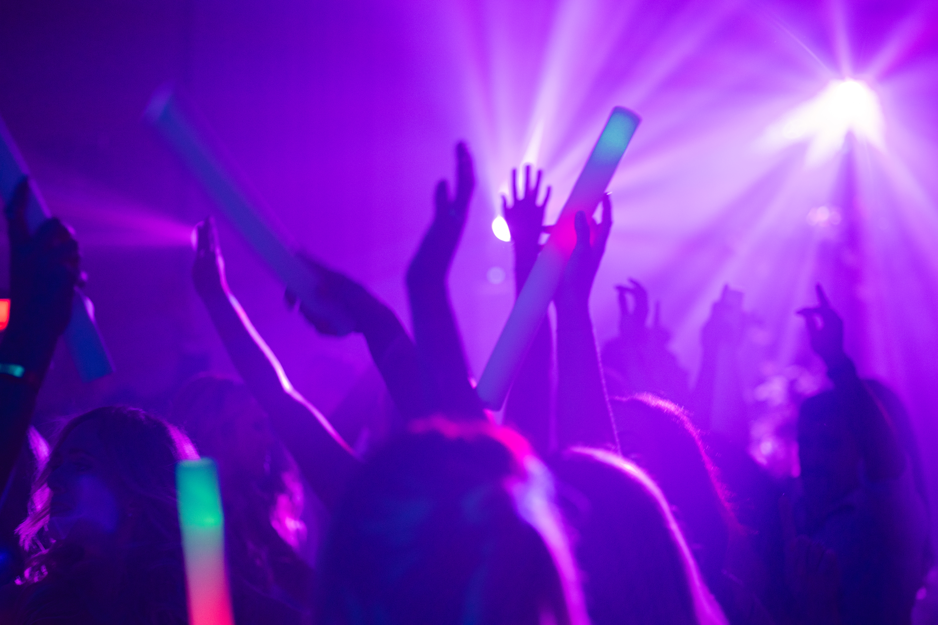 fluorescent lights during wedding reception