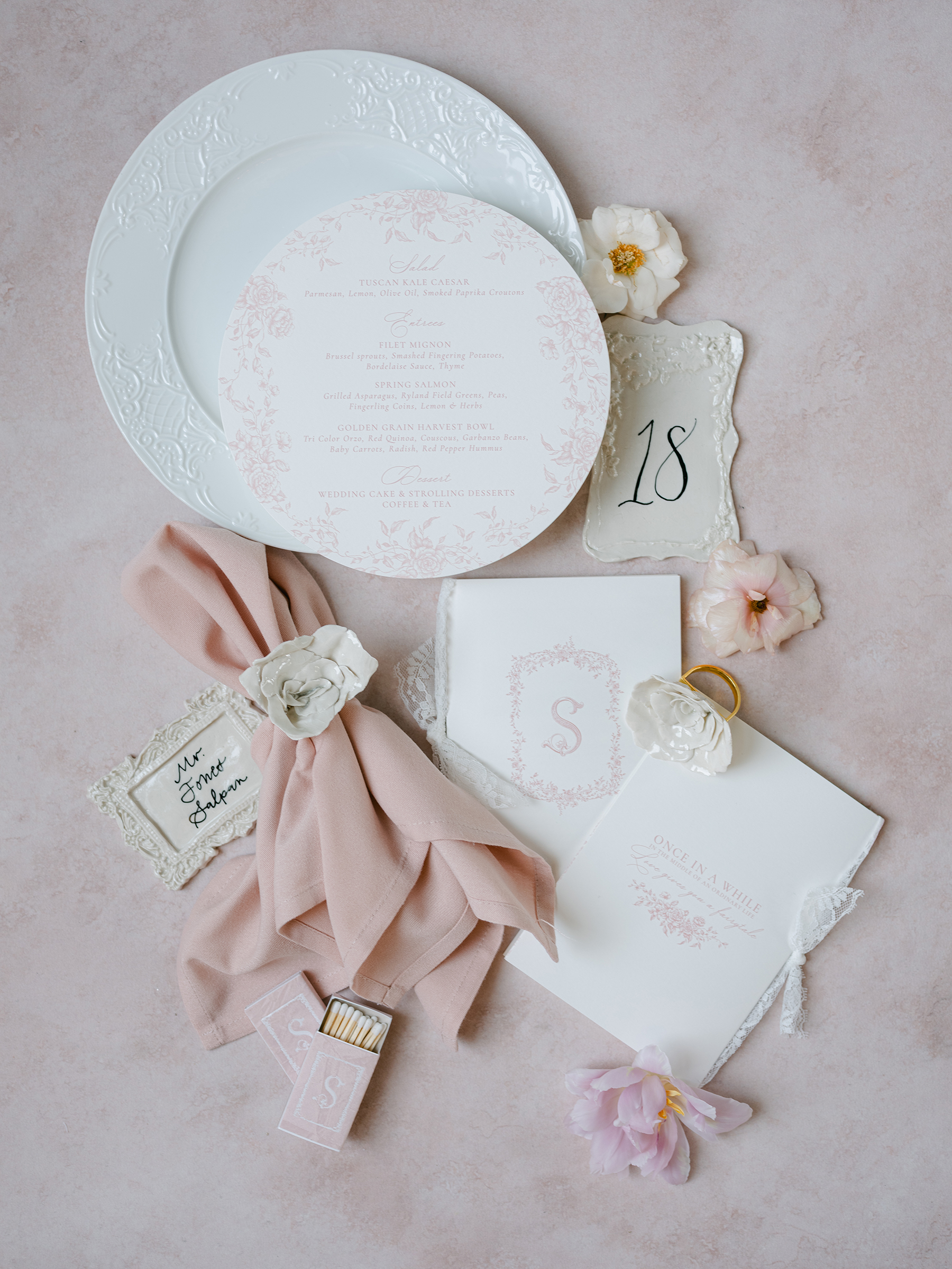 pink and neutral flat-lays