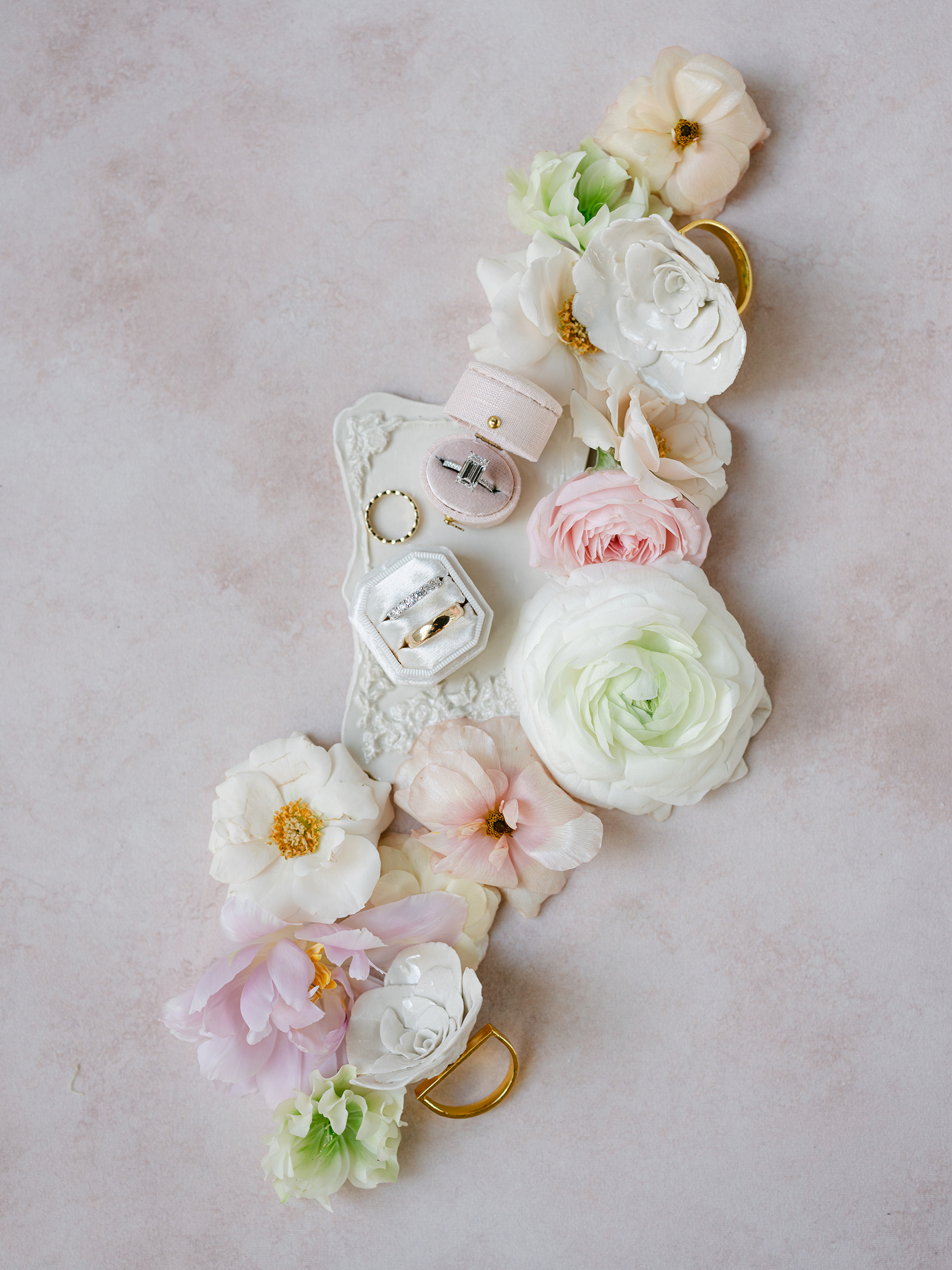 pink and neutral flat-lays