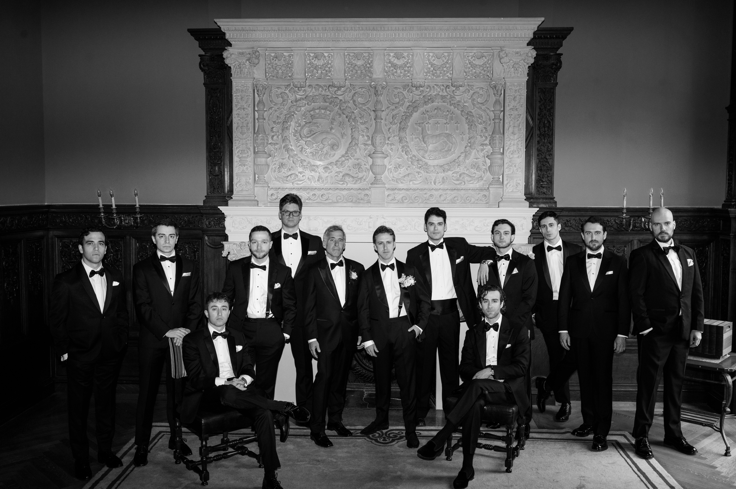 groom and groomsmen while getting ready