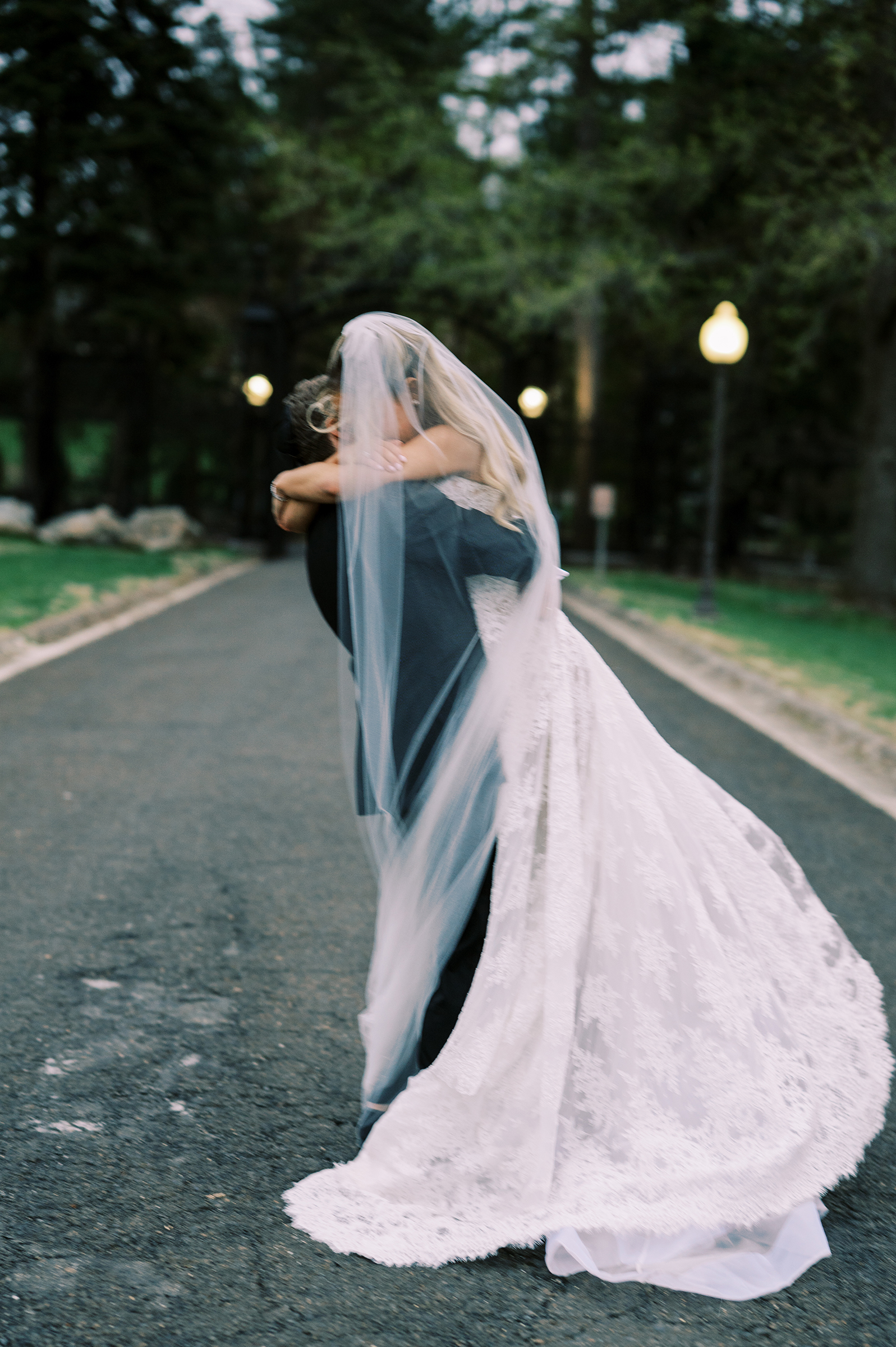 classy and editorial bride and groom portrait