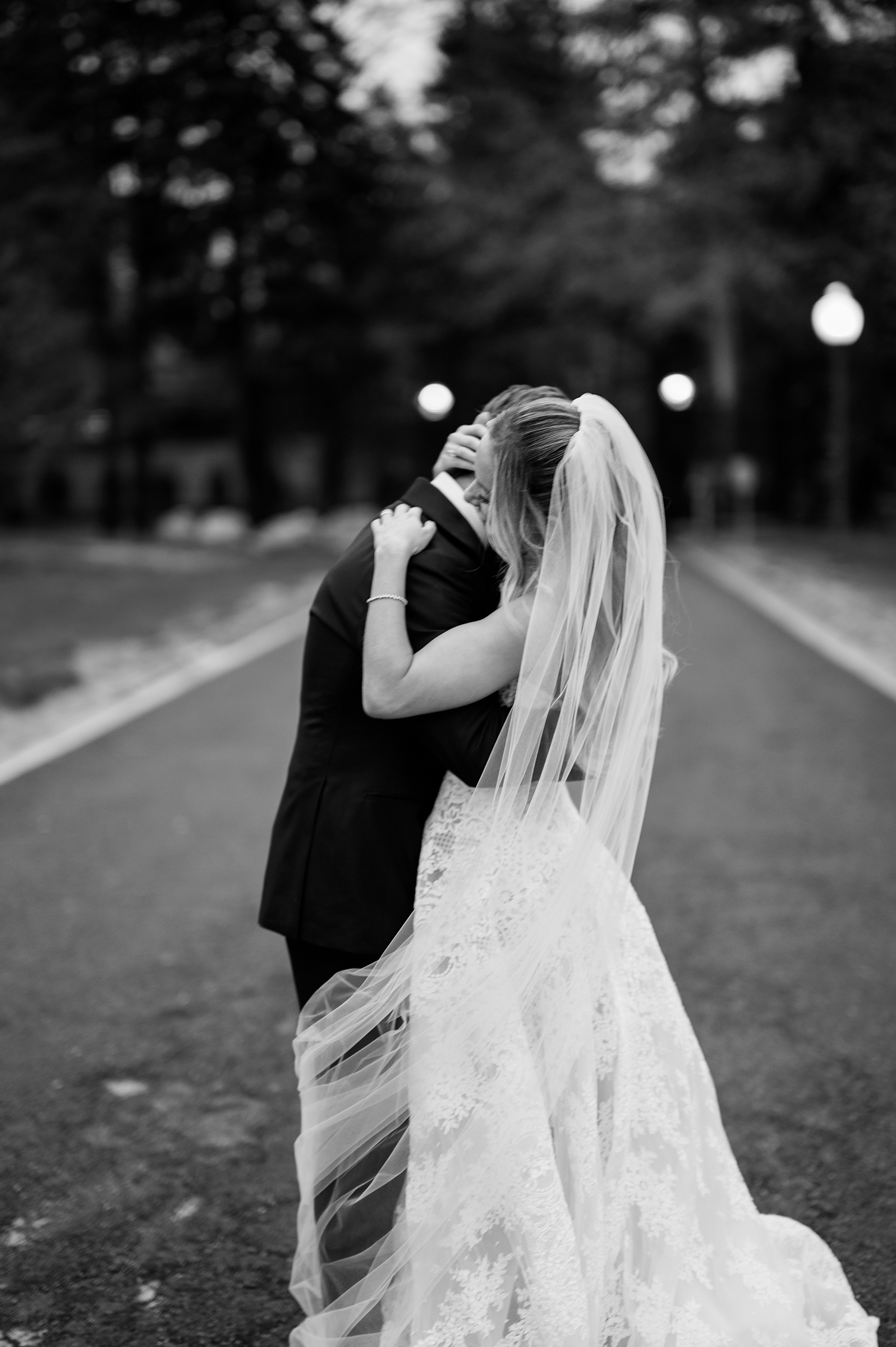 classy and editorial bride and groom portrait