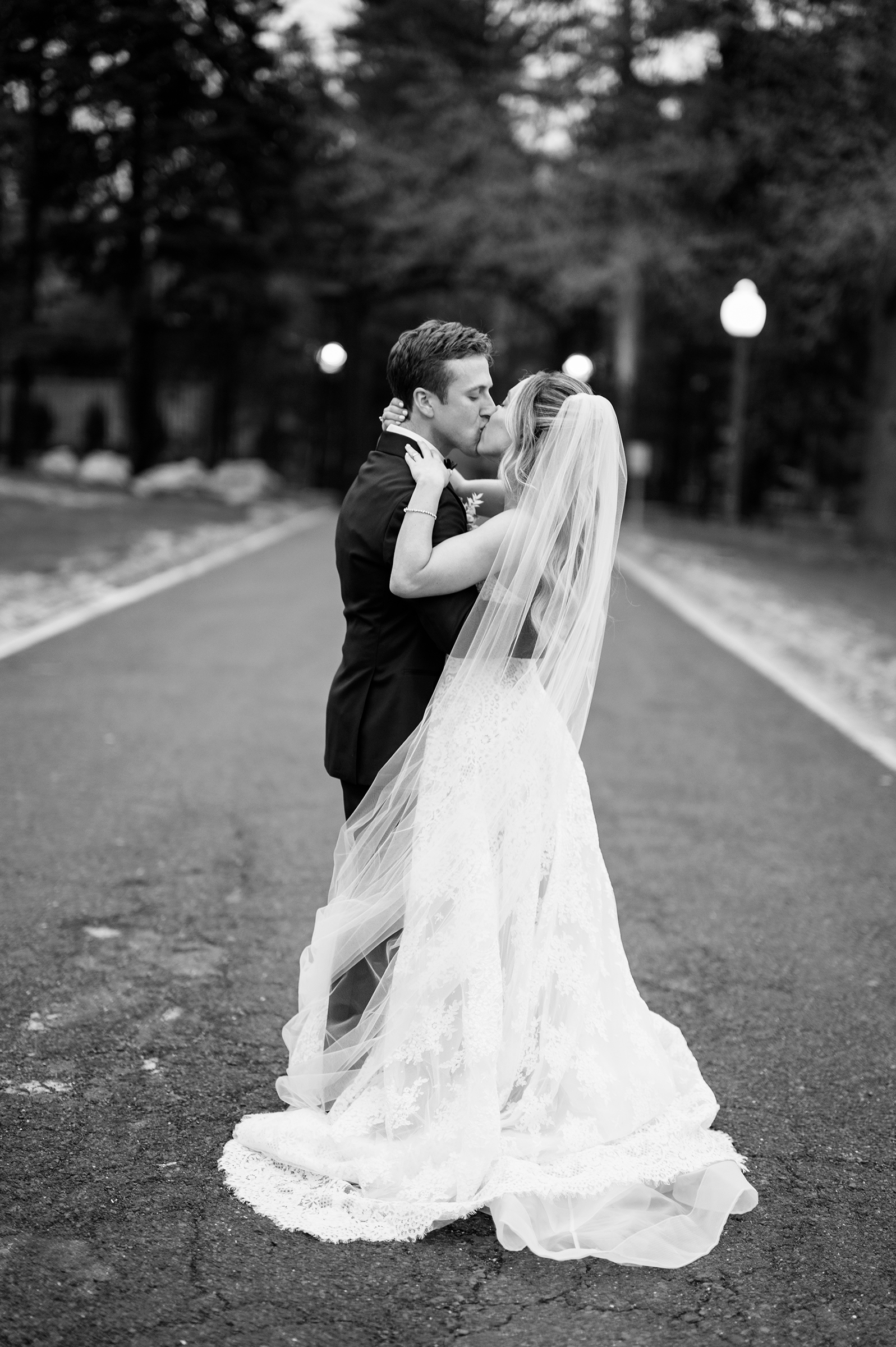 classy and editorial bride and groom portrait