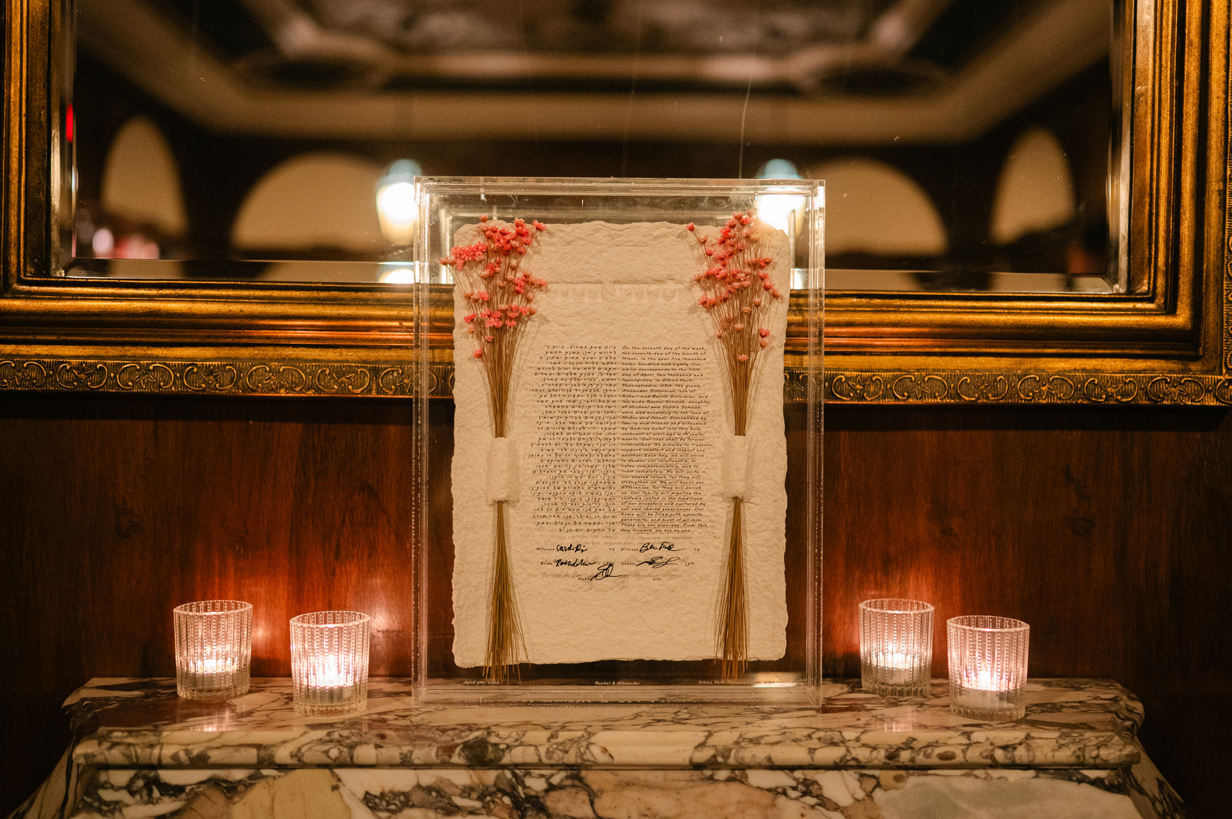 framed wedding ketubah