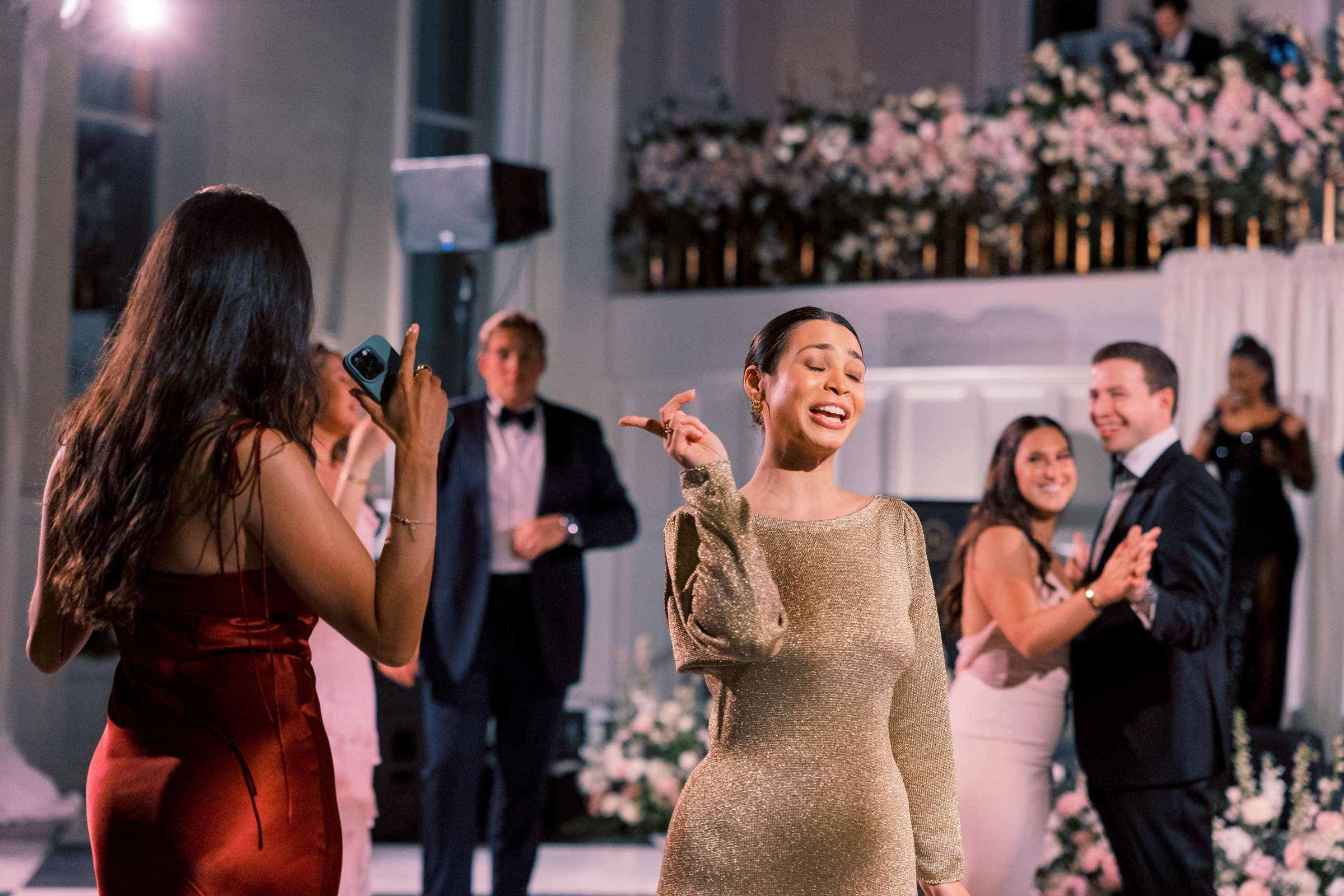 wedding guests during reception