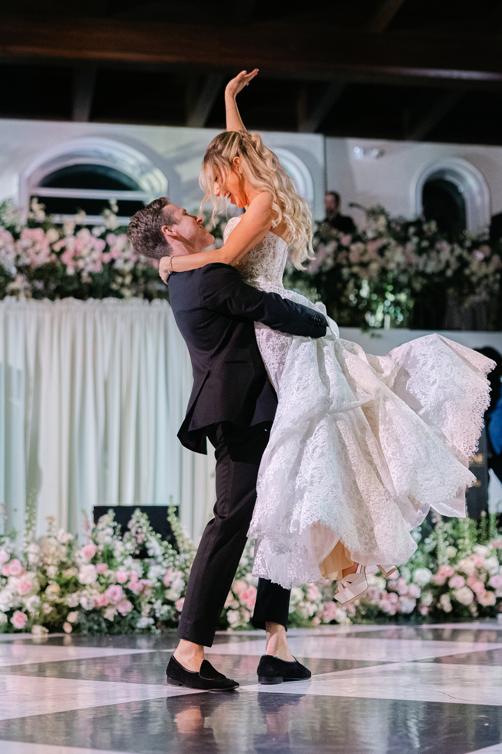 bride and groom during wedding reception
