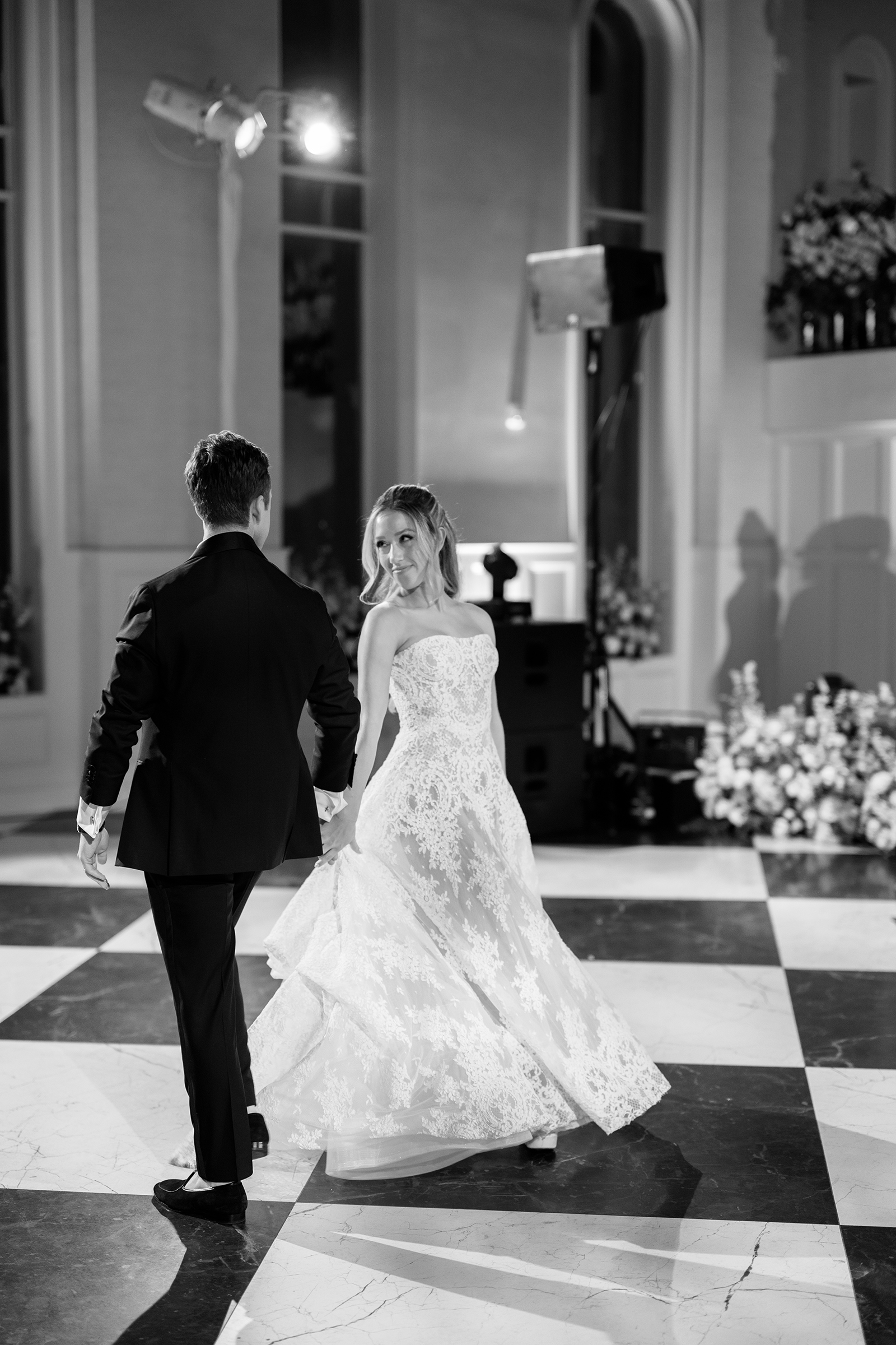 bride and groom during wedding reception