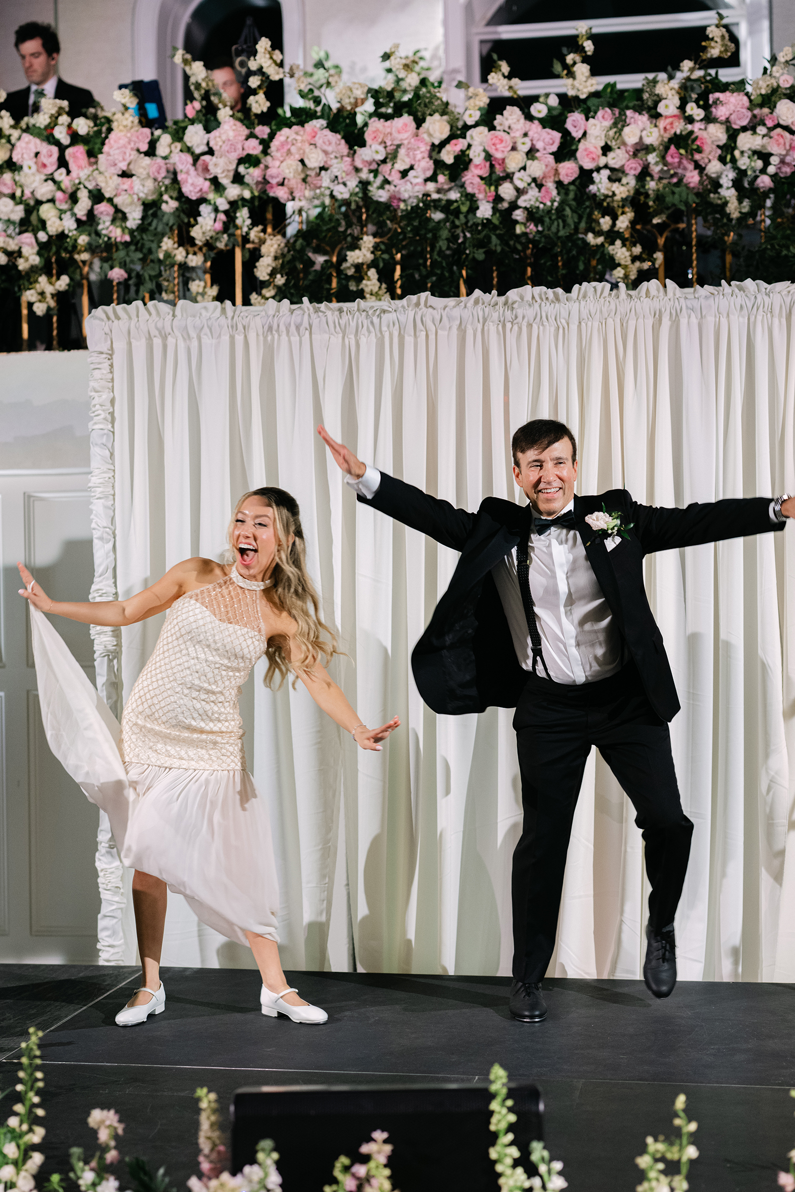 bride and groom during wedding reception