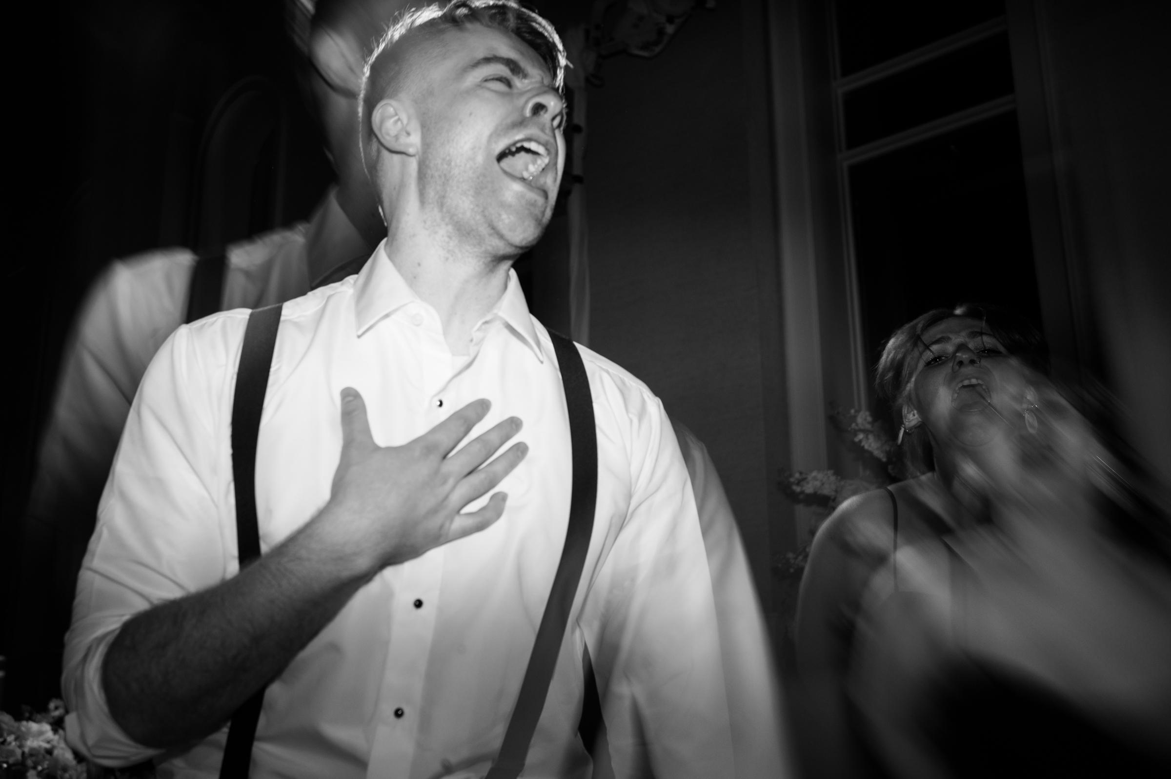 wedding guests during reception