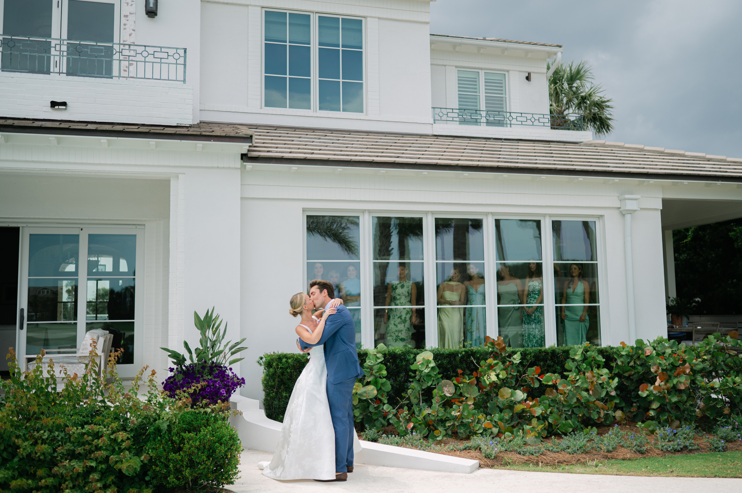 bride and groom's first look