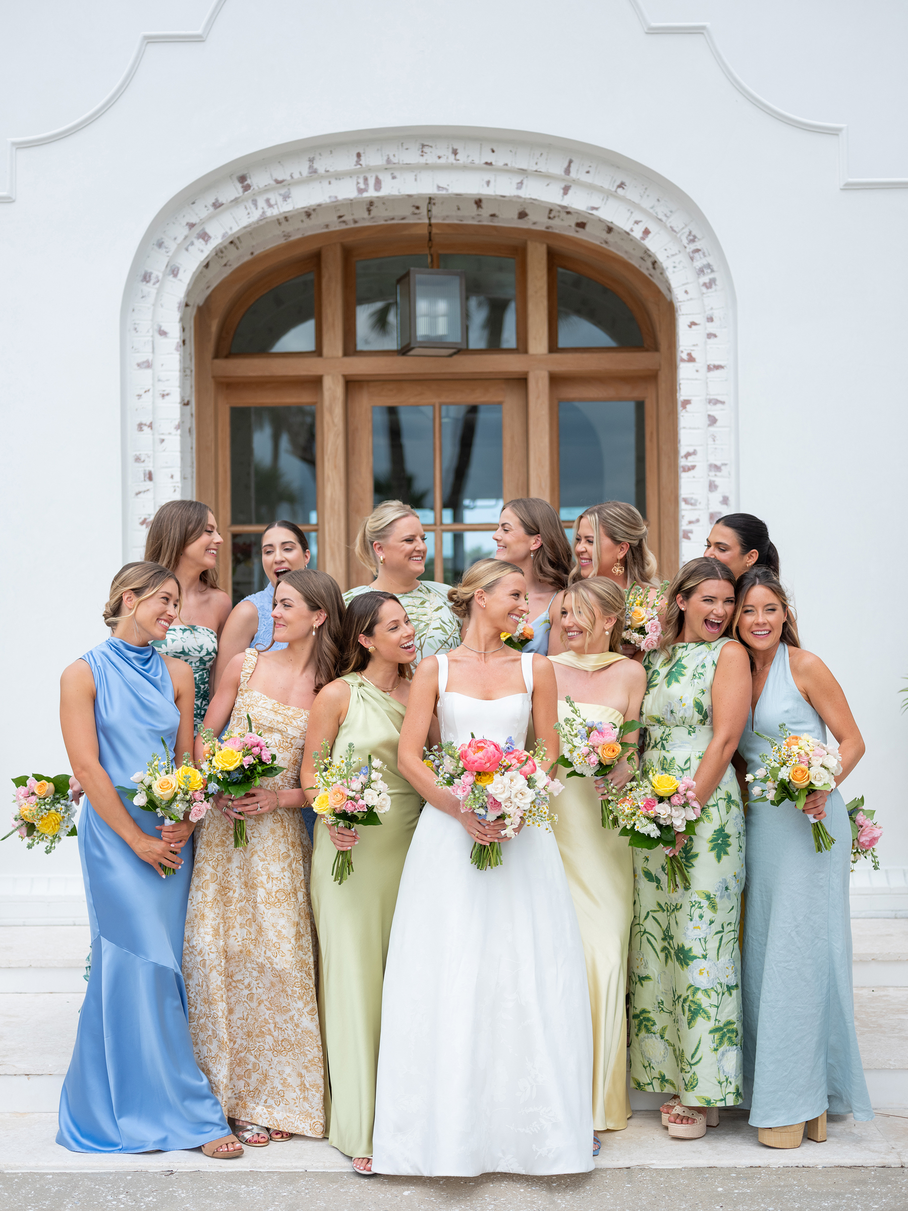 bride with bridesmaids