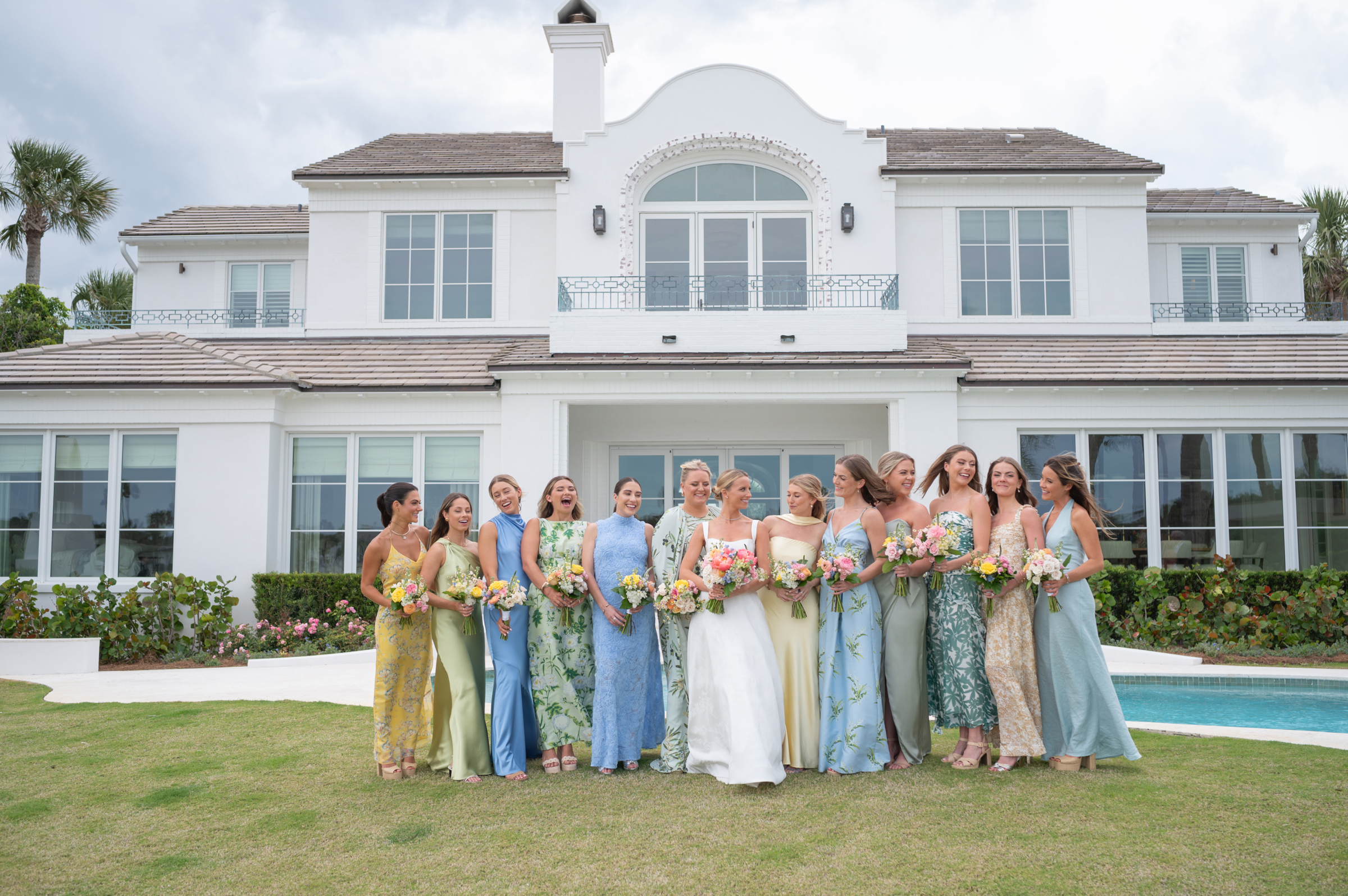 bride with bridesmaids