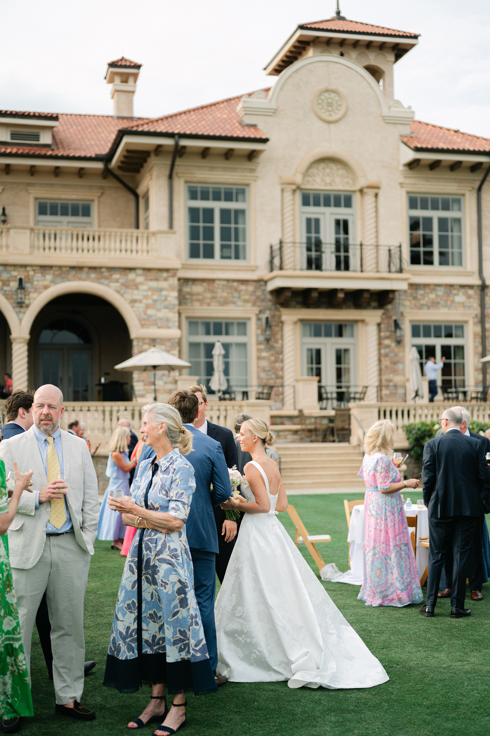 wedding guests during cocktail party