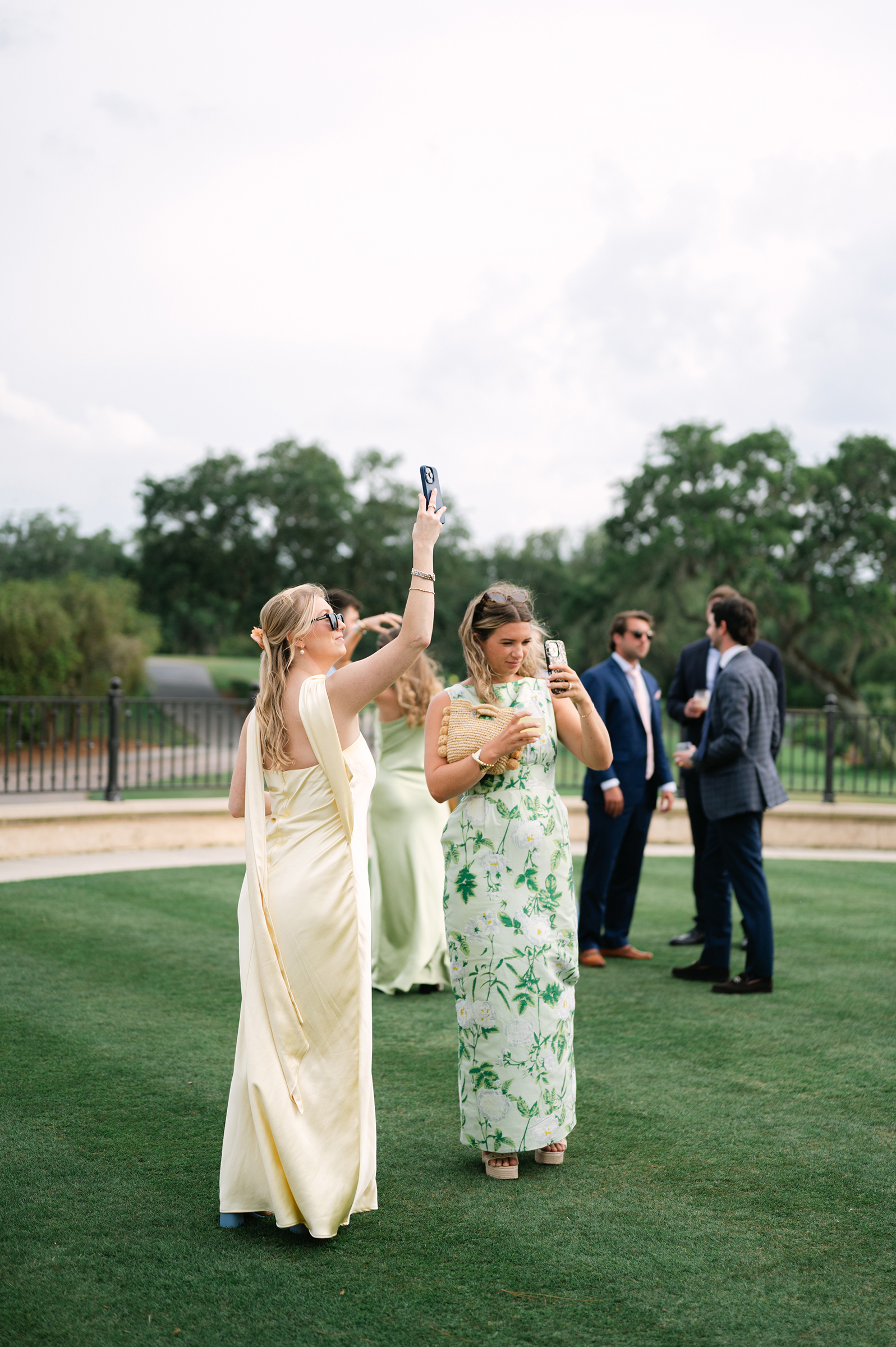 wedding guests during cocktail party