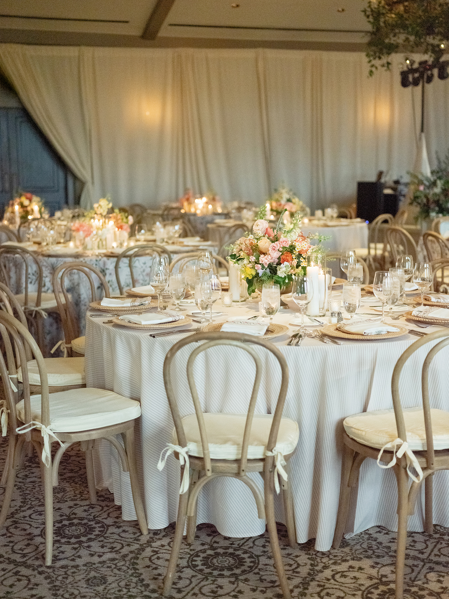 tablescape during wedding reception