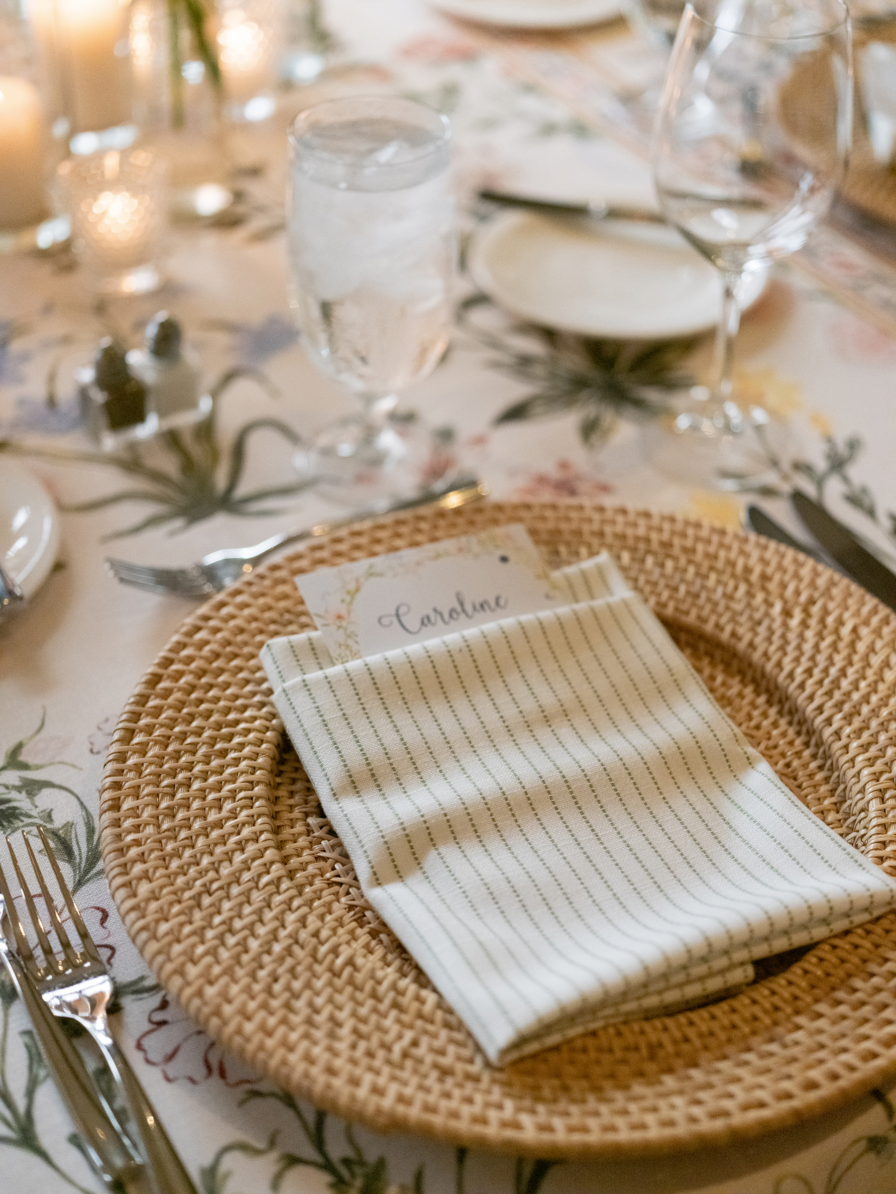 tablescape during wedding reception