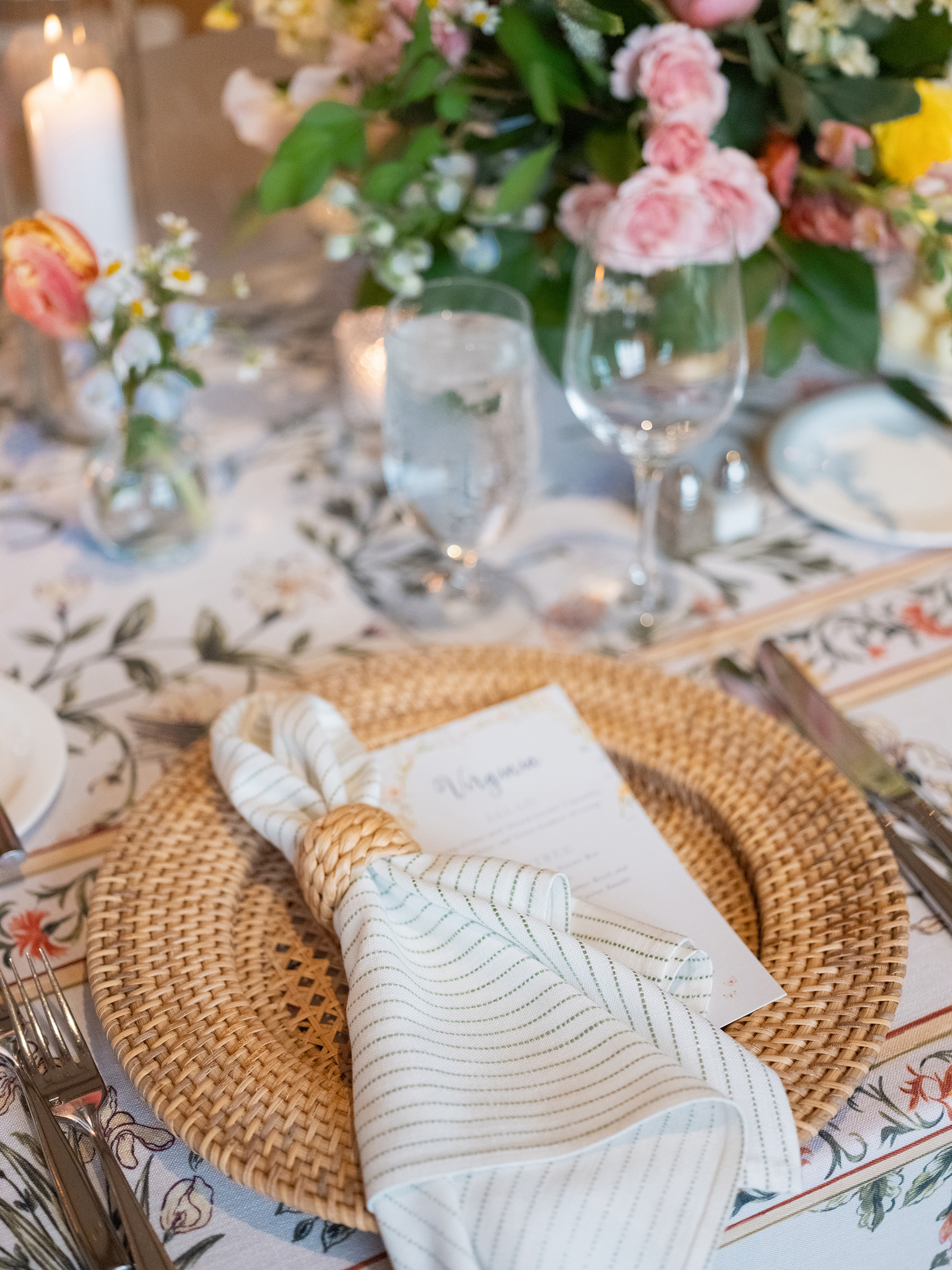 tablescape during wedding reception