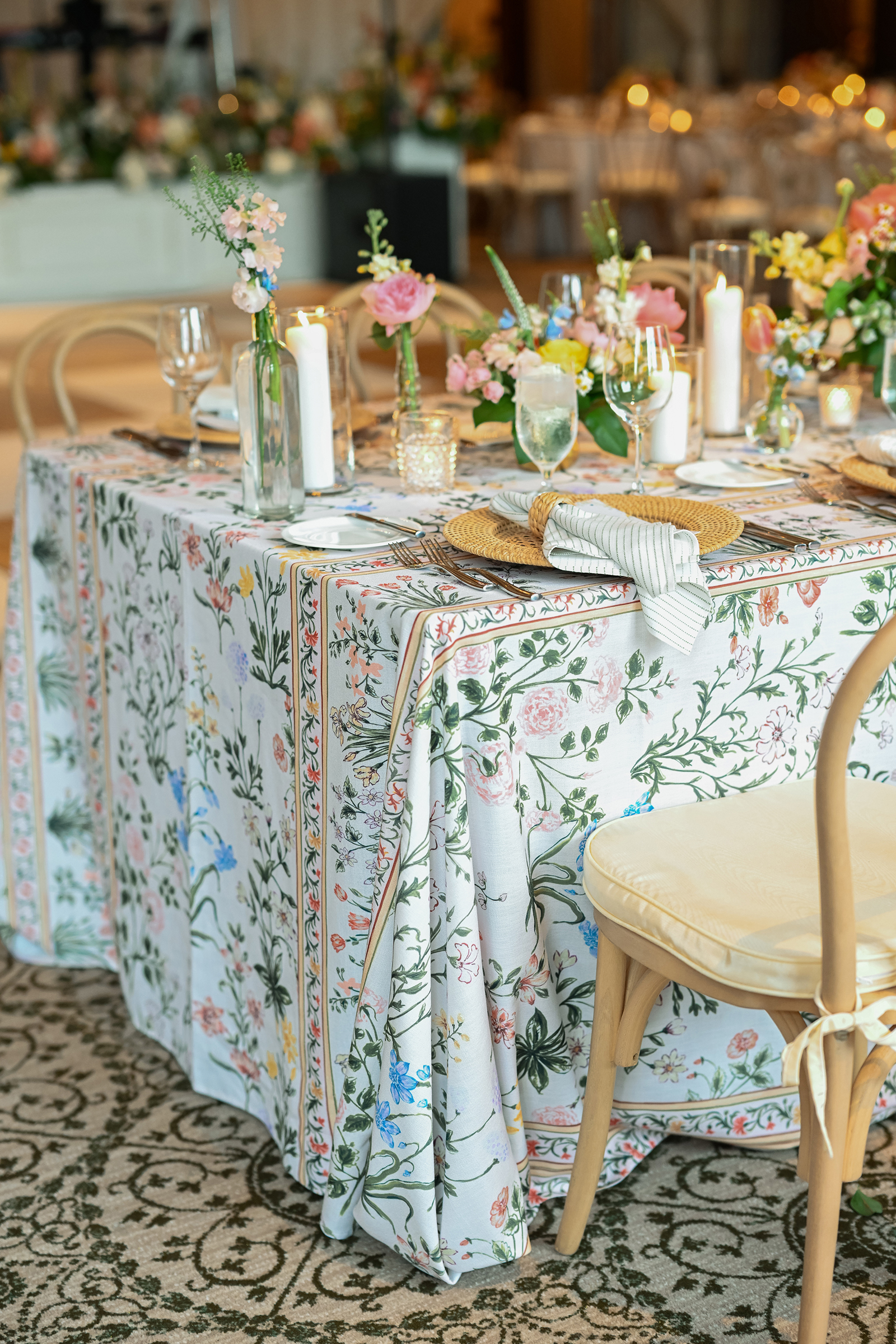 tablescape during wedding reception