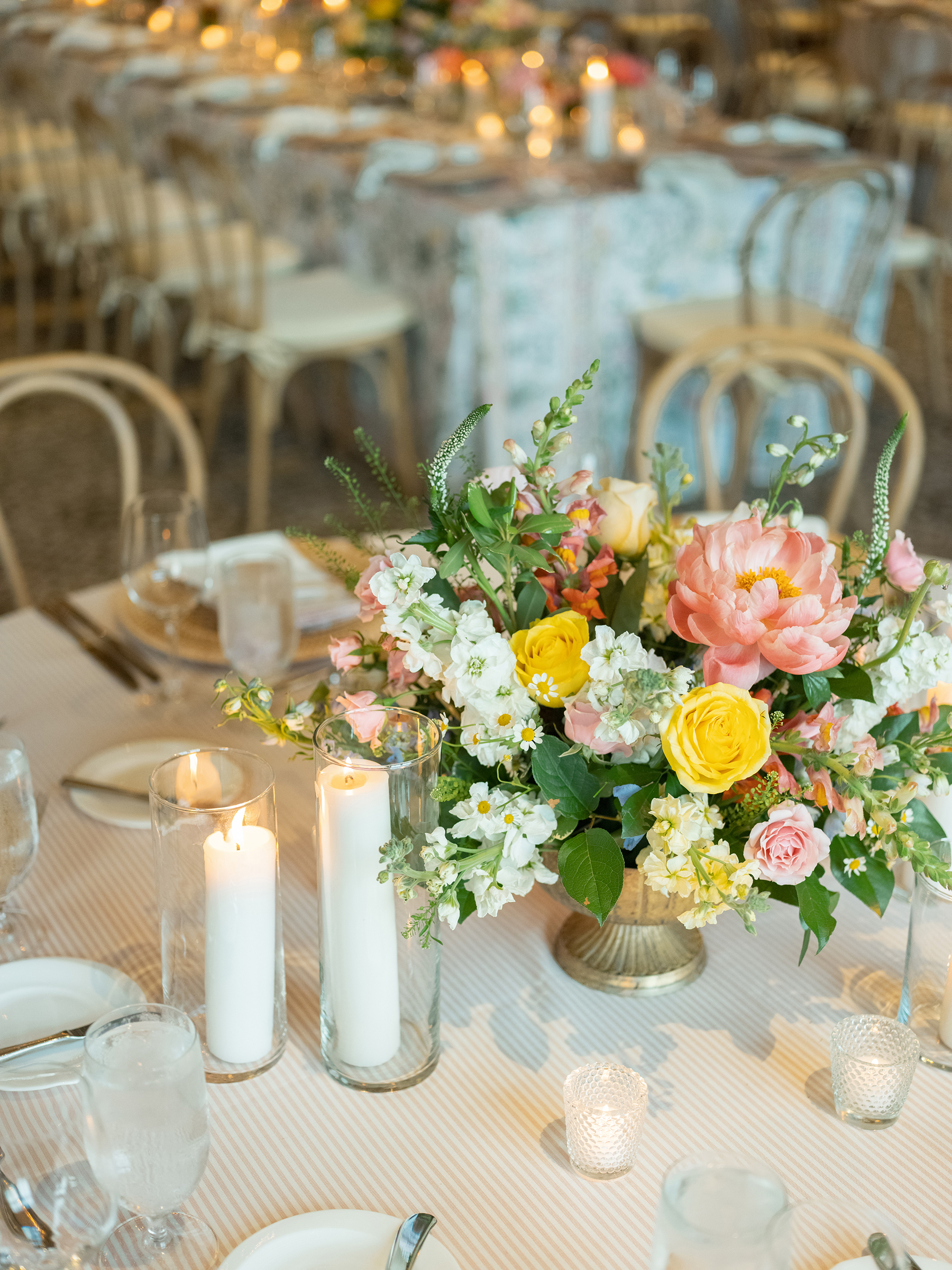 tablescape during wedding reception