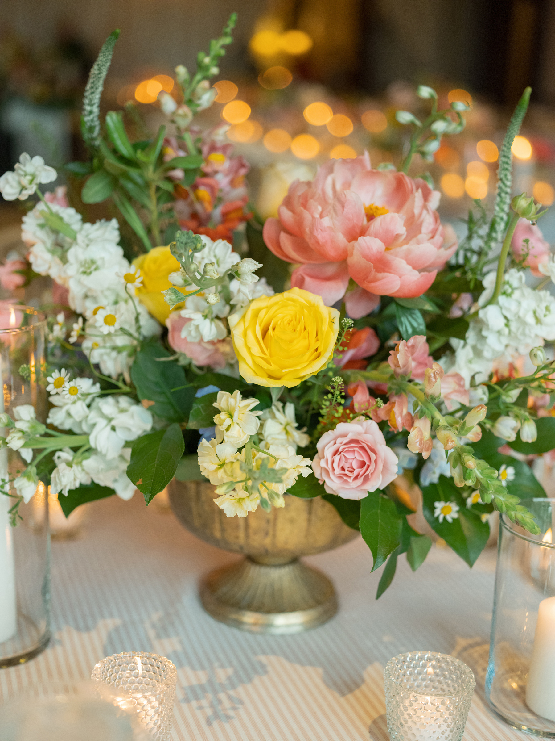 florals at wedding reception