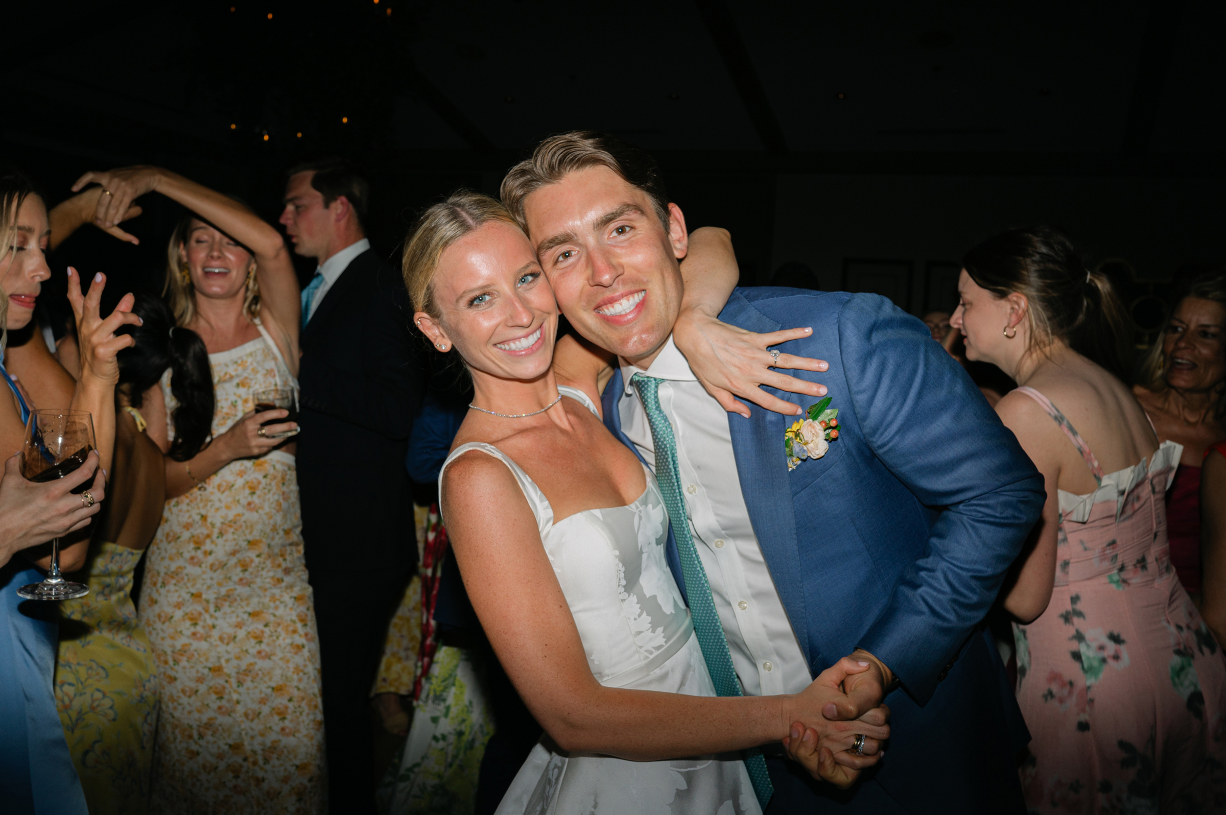 bride and groom during wedding reception