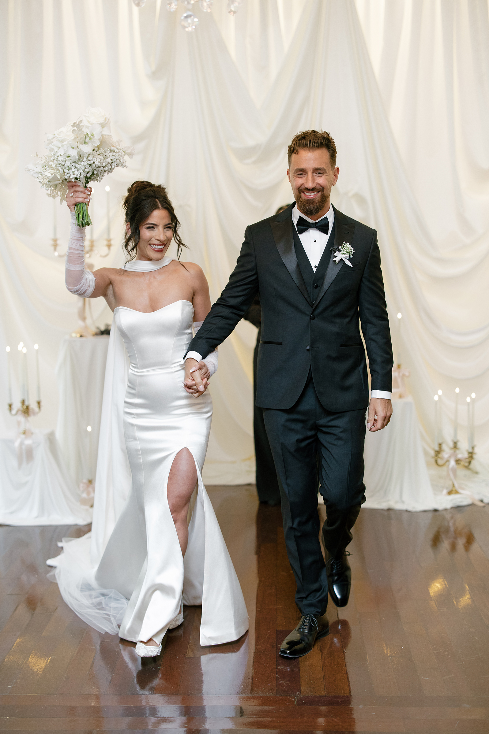 bride and groom walking down the aisle