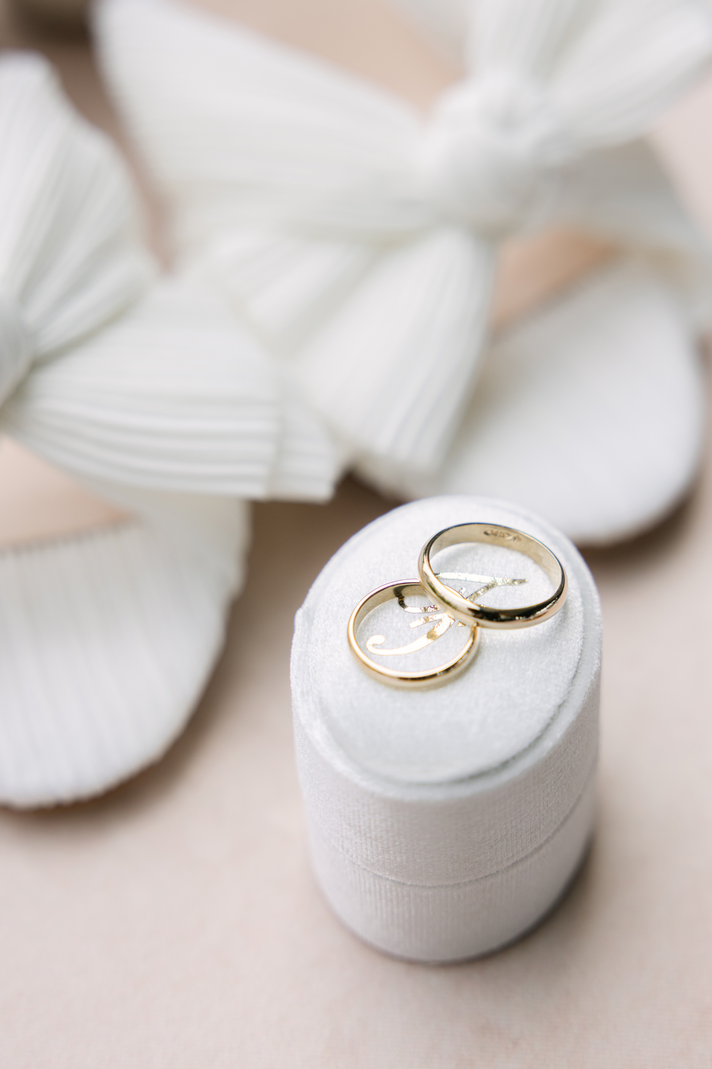 close-up of wedding bands