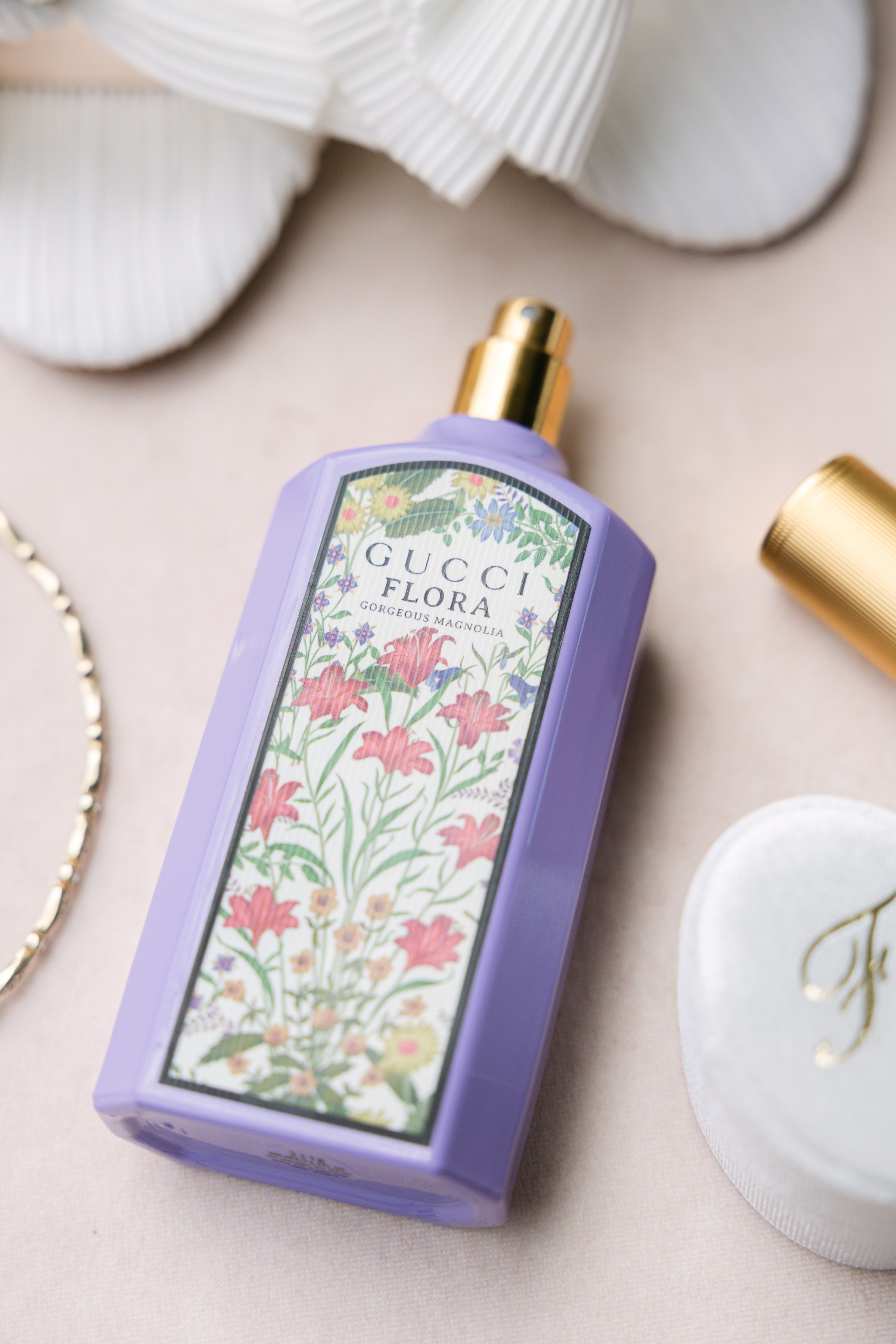 close-up of bridal perfume