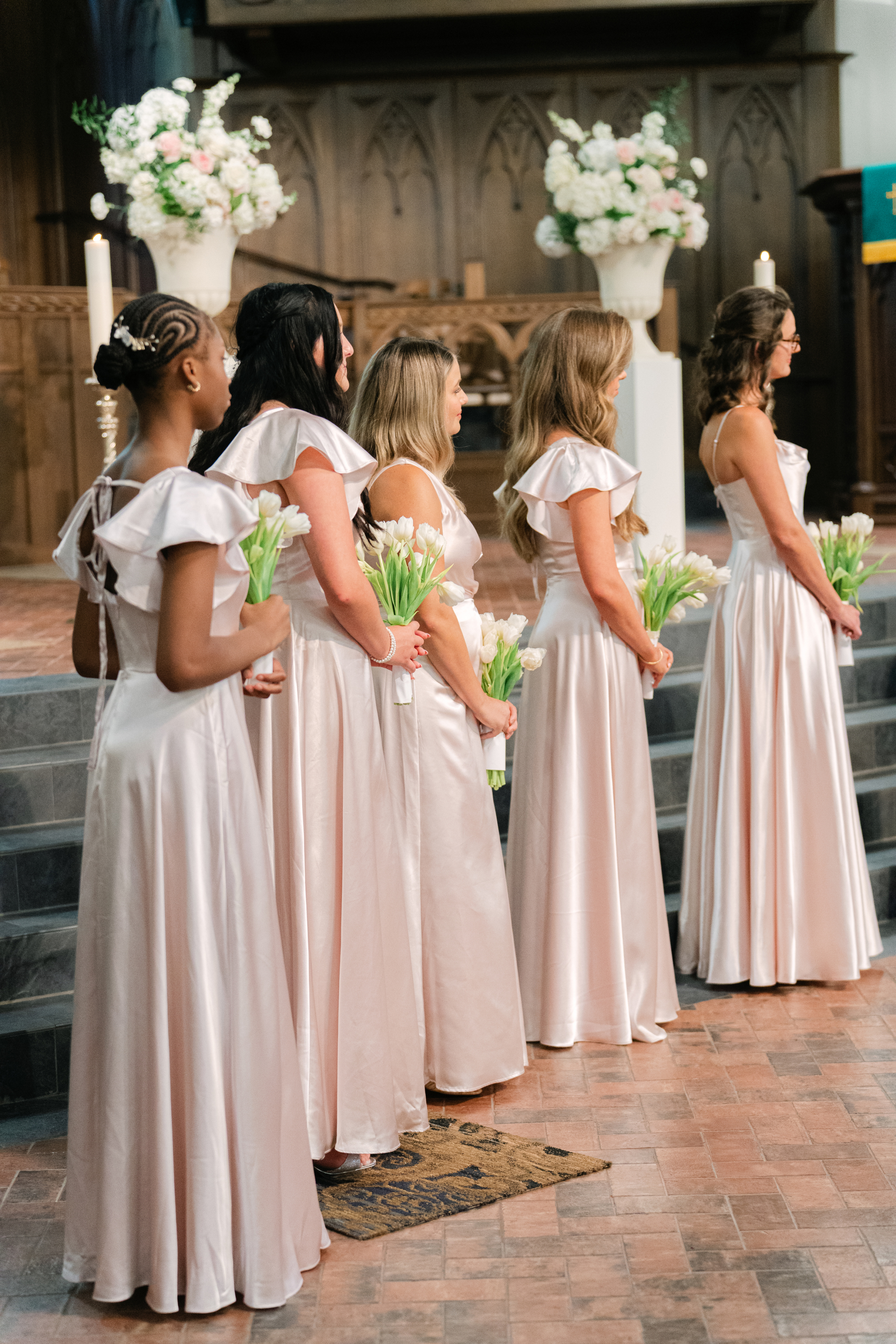 blush pink bridesmaids dresses