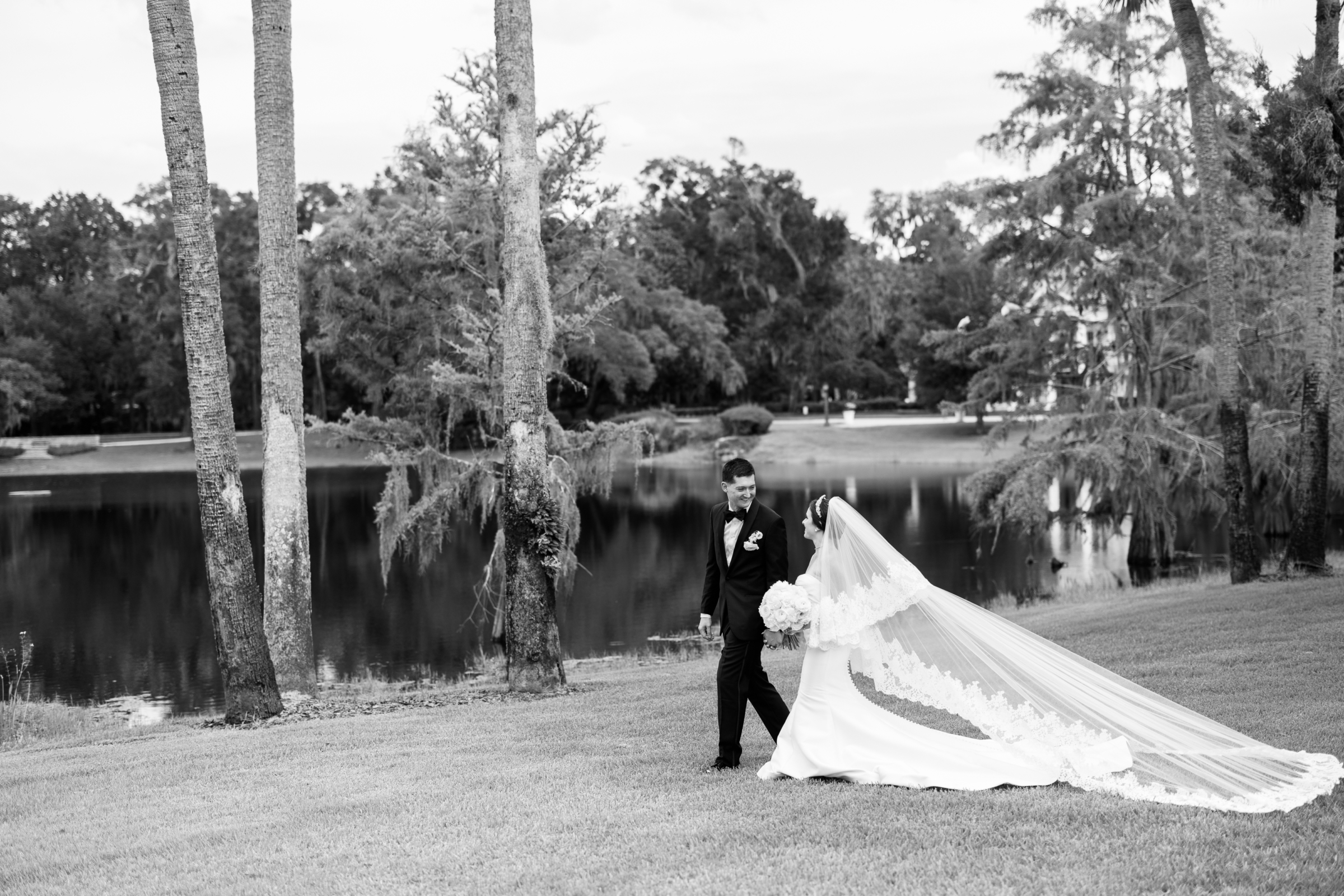 black and white classy and traditional bride and groom portraits