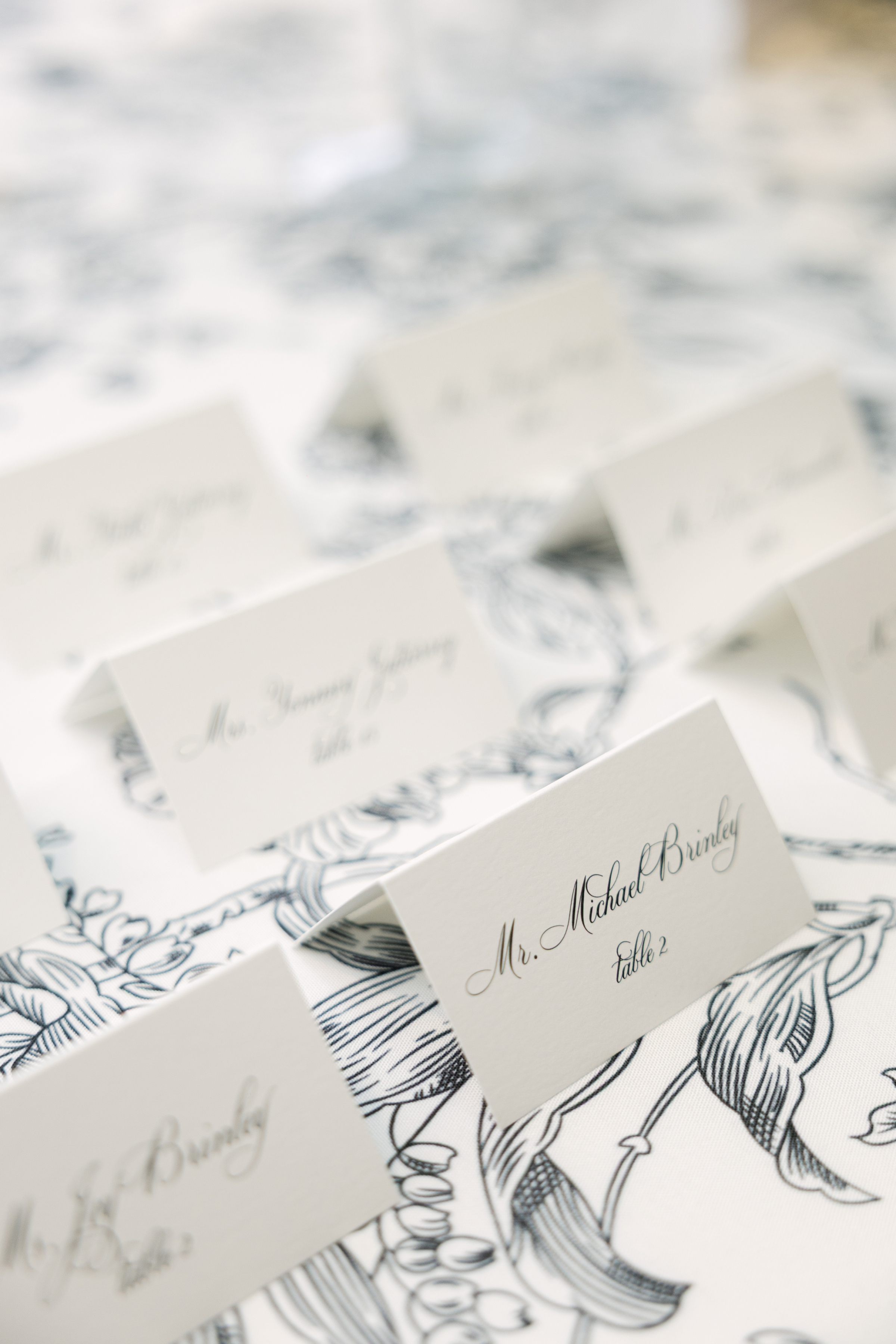 close-up of wedding stationary