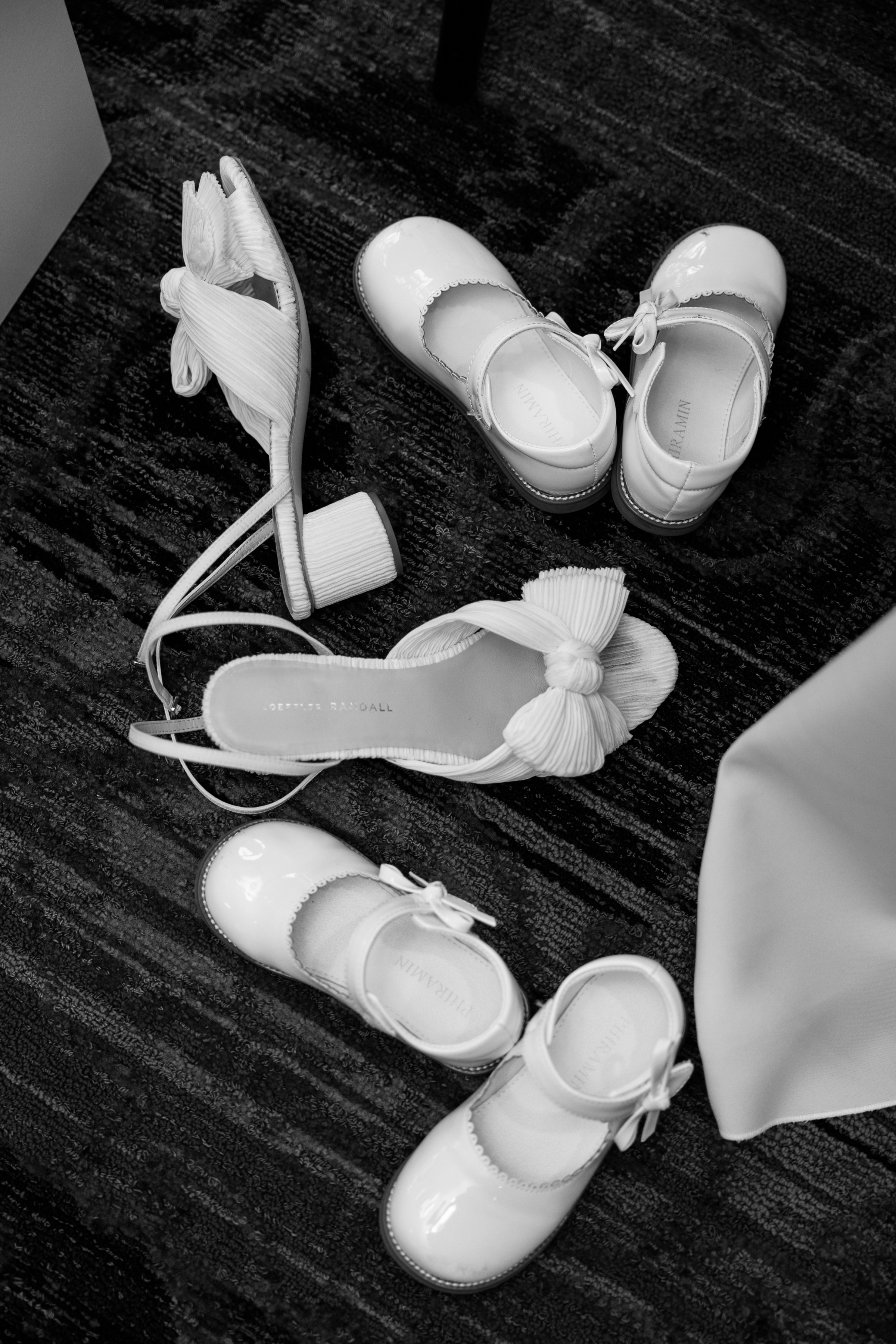 black and white wedding details