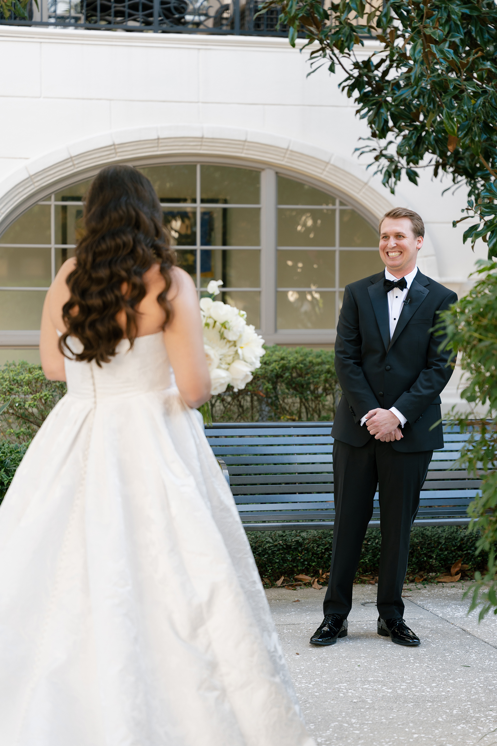 bride's first look with groom