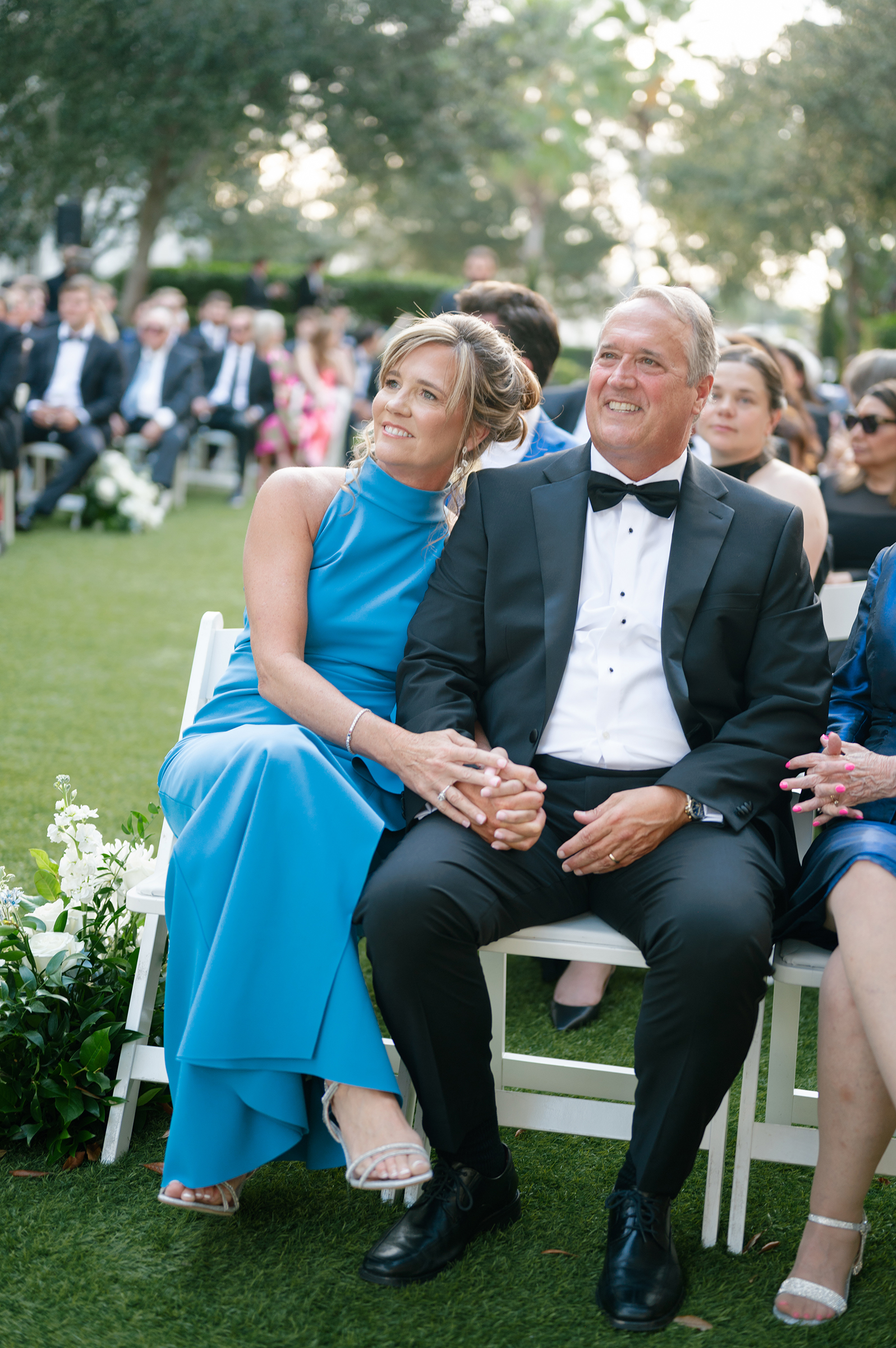wedding guests during wedding ceremony 