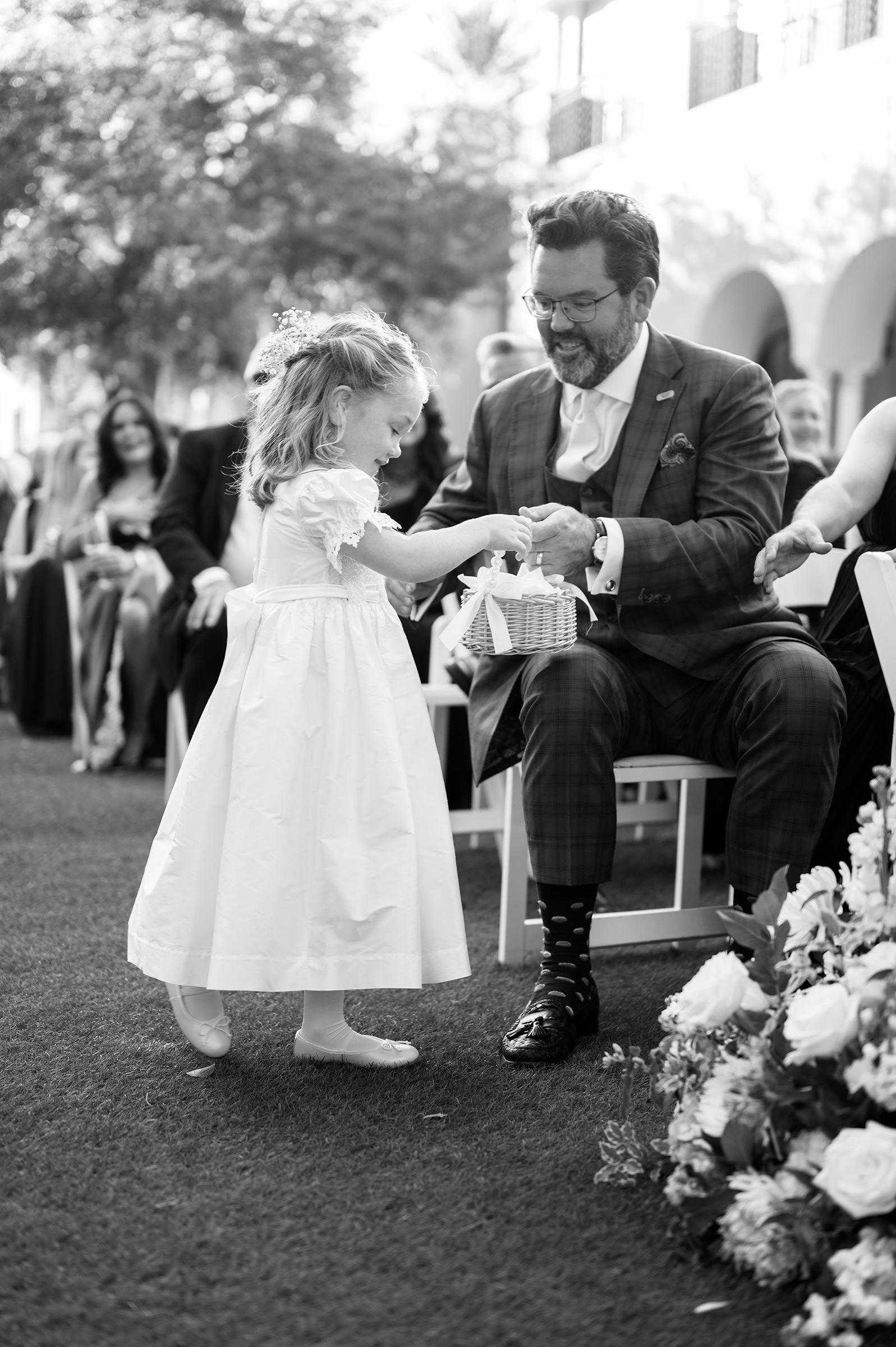 flower girl during wedding ceremony 