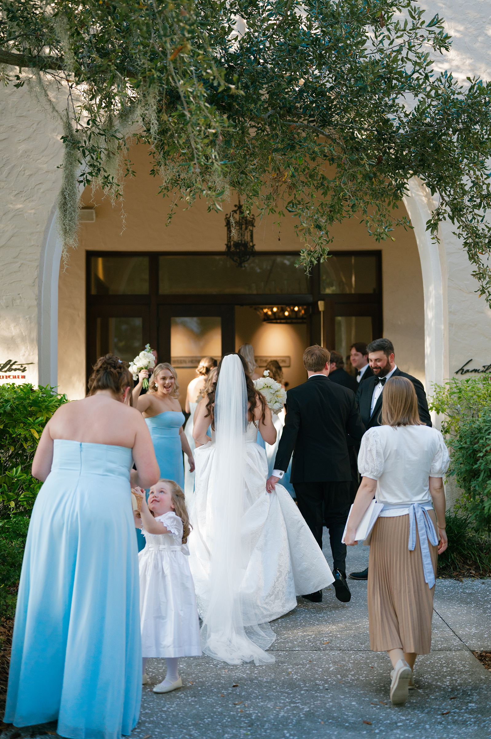 bride and groom exiting wedding ceremony 