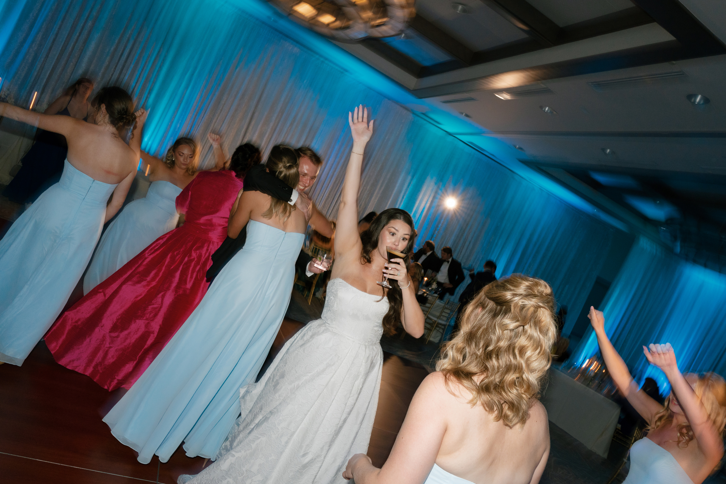bride during wedding reception