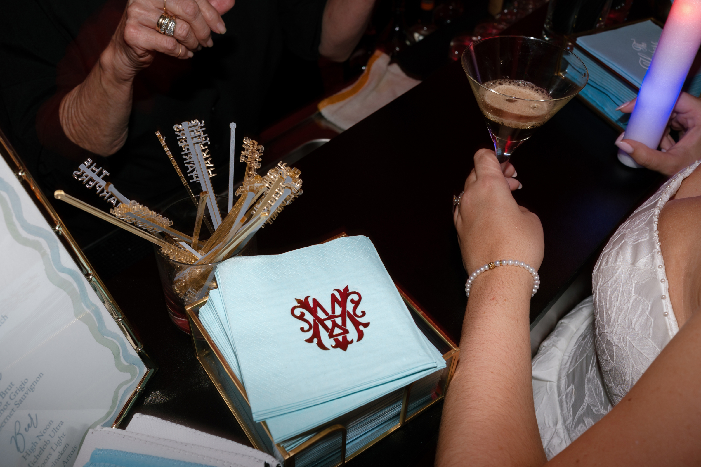 customized wedding reception napkins