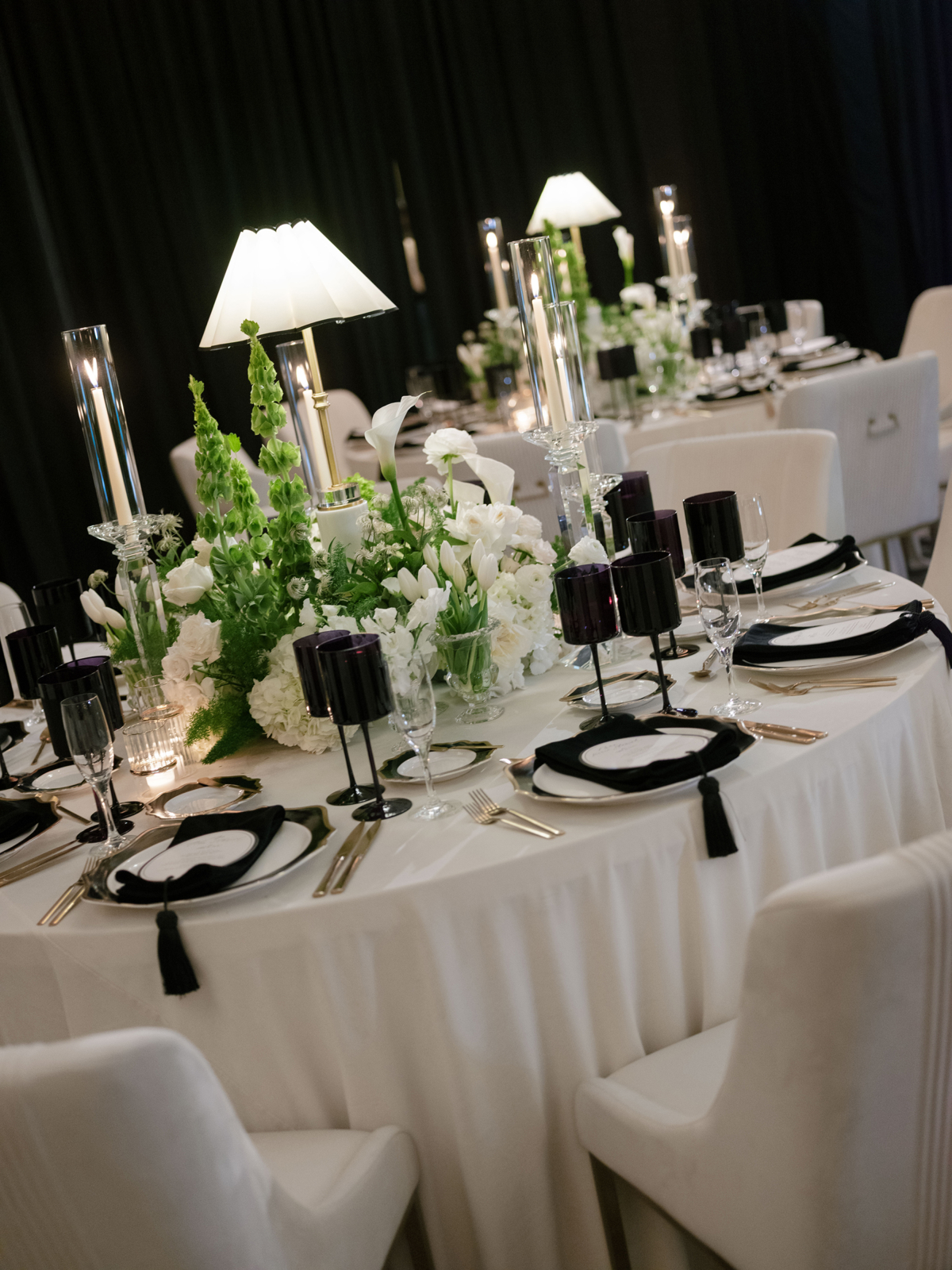 High-end Four Seasons Orlando reception with nightclub aesthetic and immersive lighting design