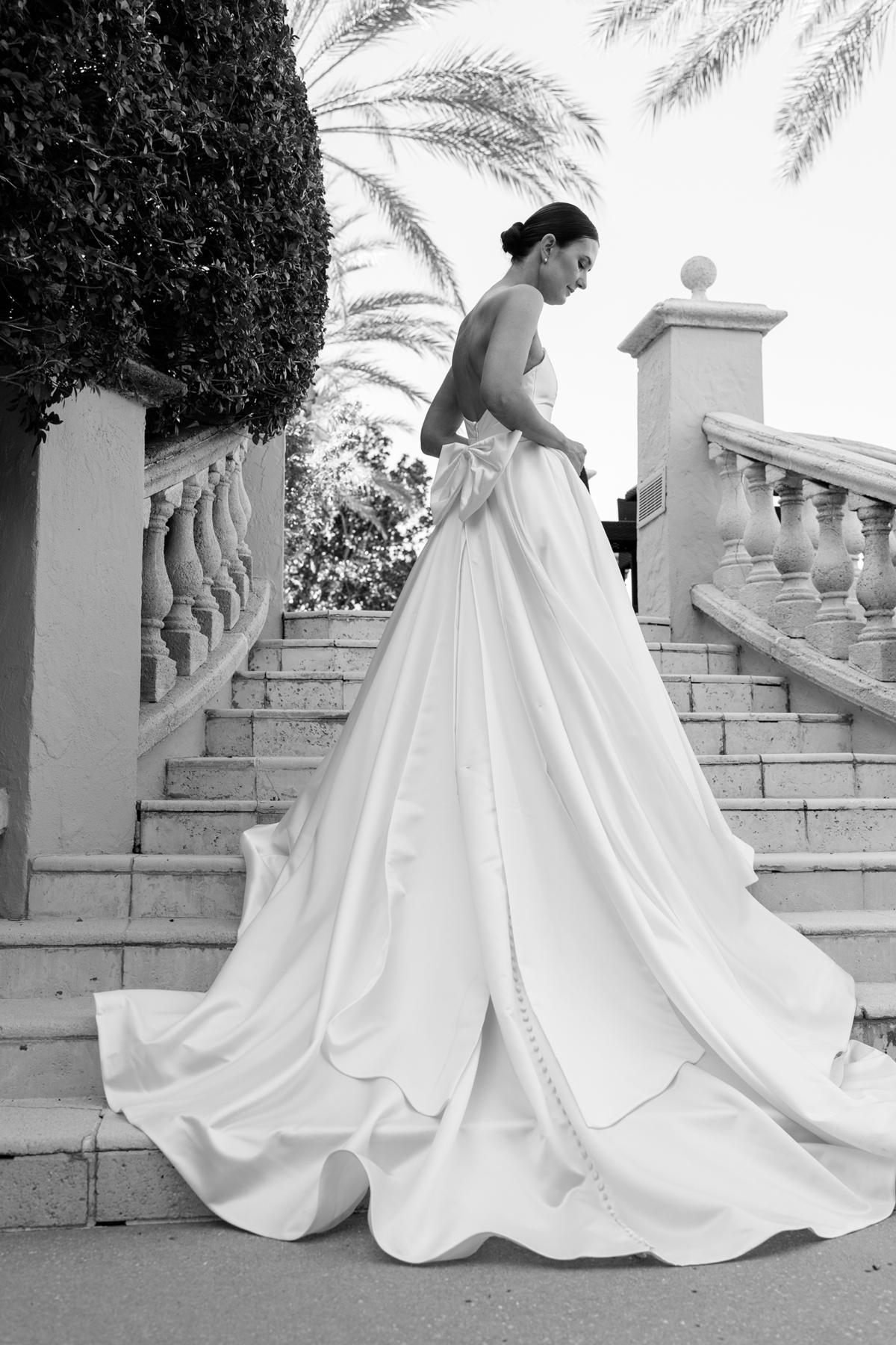 classic wedding dress with bow