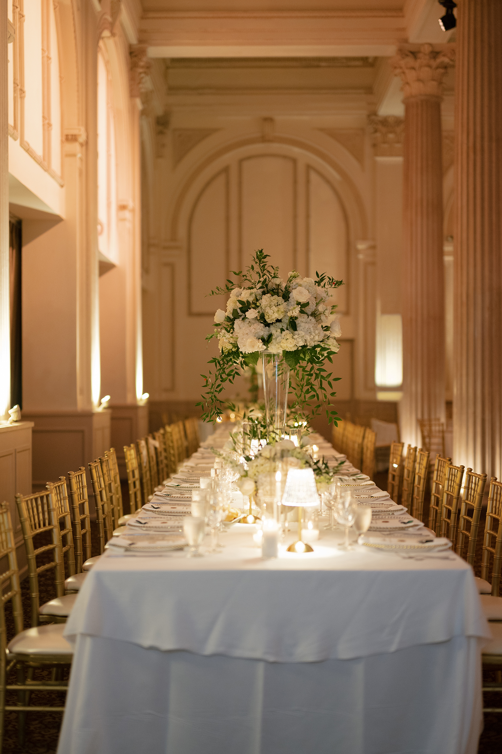 Elegant black tie reception Treasury on the Plaza St Augustine Florida wedding
