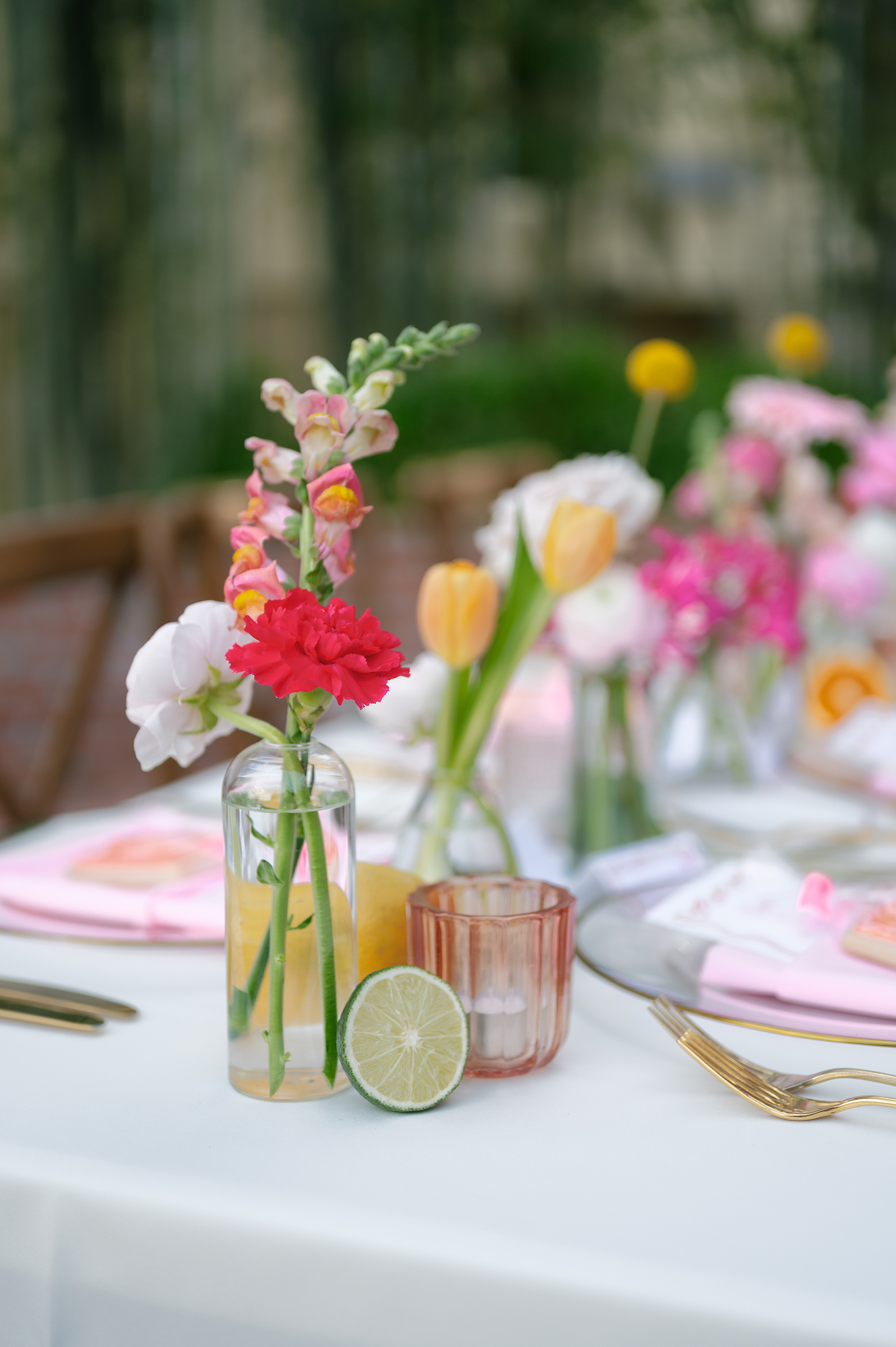 romantic garden-inspired florals with citrus details